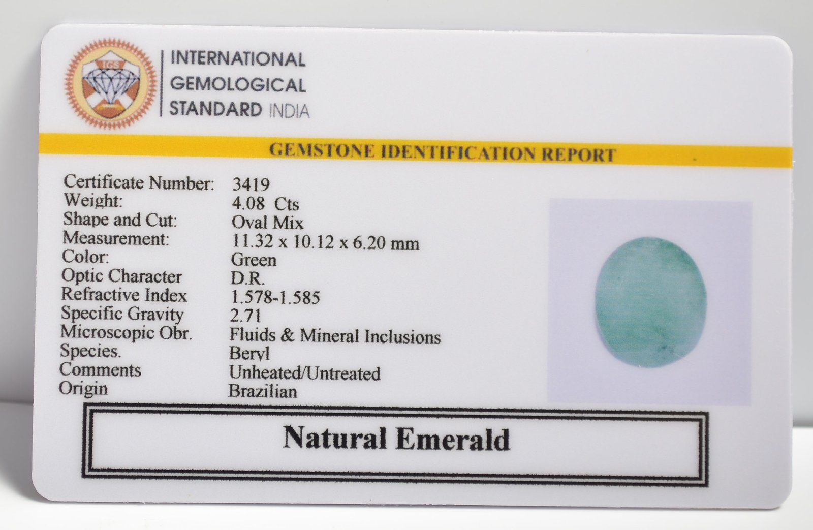 EMRD21753 2 1 EMERALD 4.08 Ct.