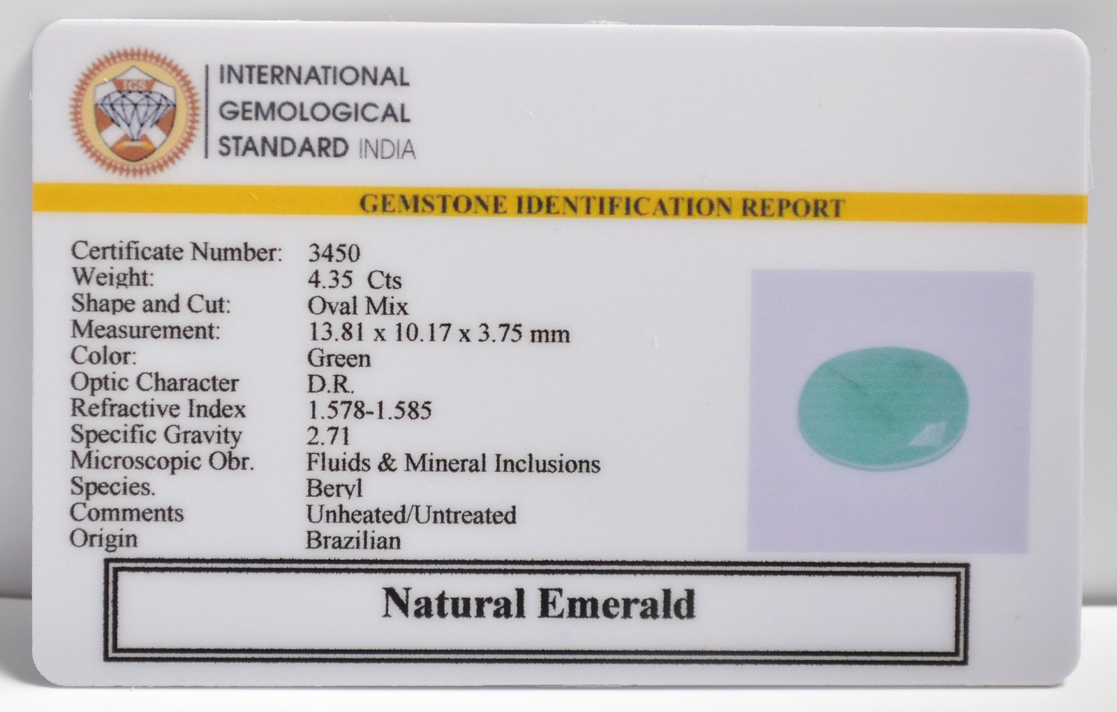 EMRD21776 2 1 EMERALD 4.35 Ct.
