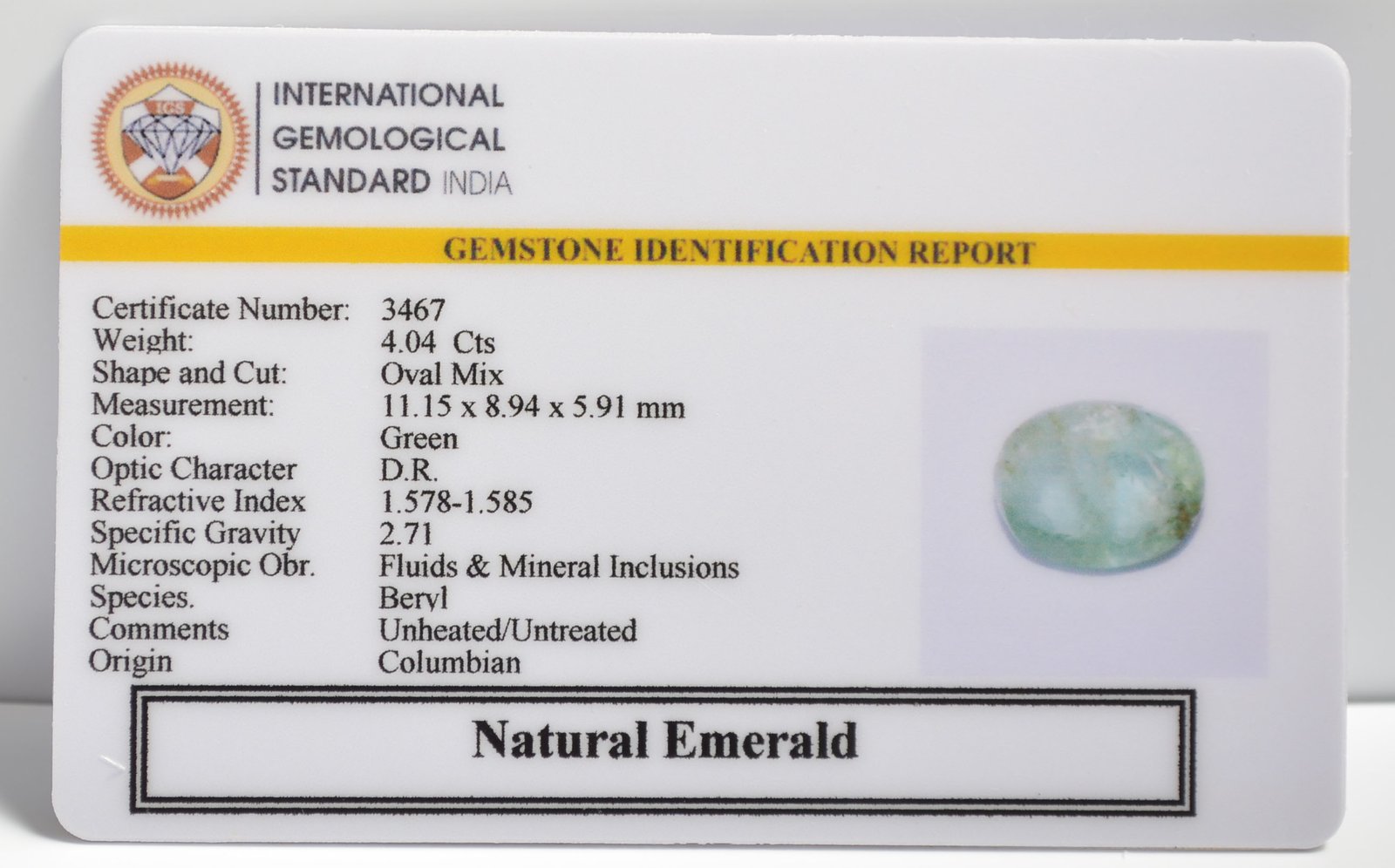 EMRD21790 2 1 EMERALD 4.04 Ct.
