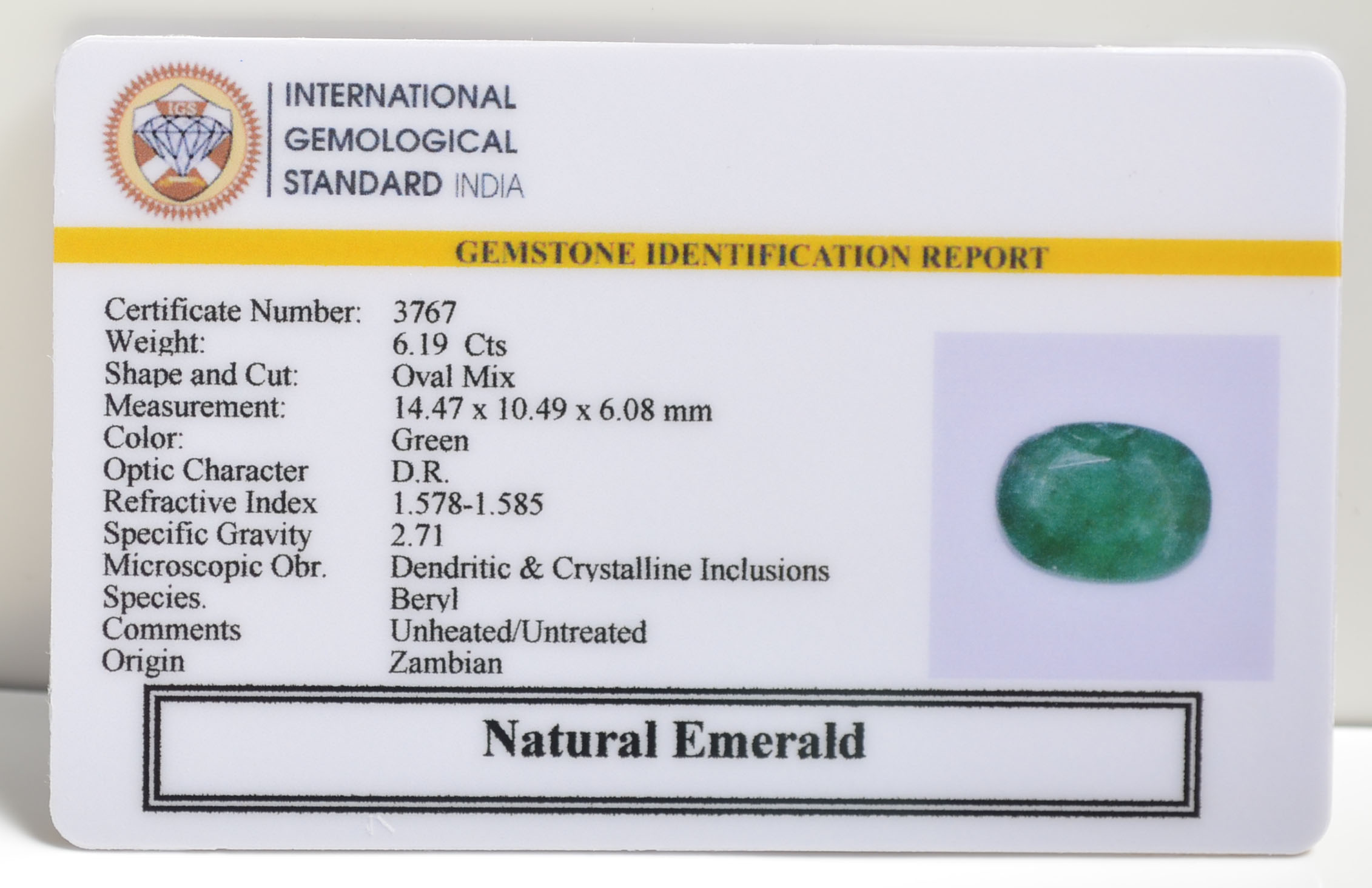 EMRD21791 2 EMERALD 6.19 Ct.