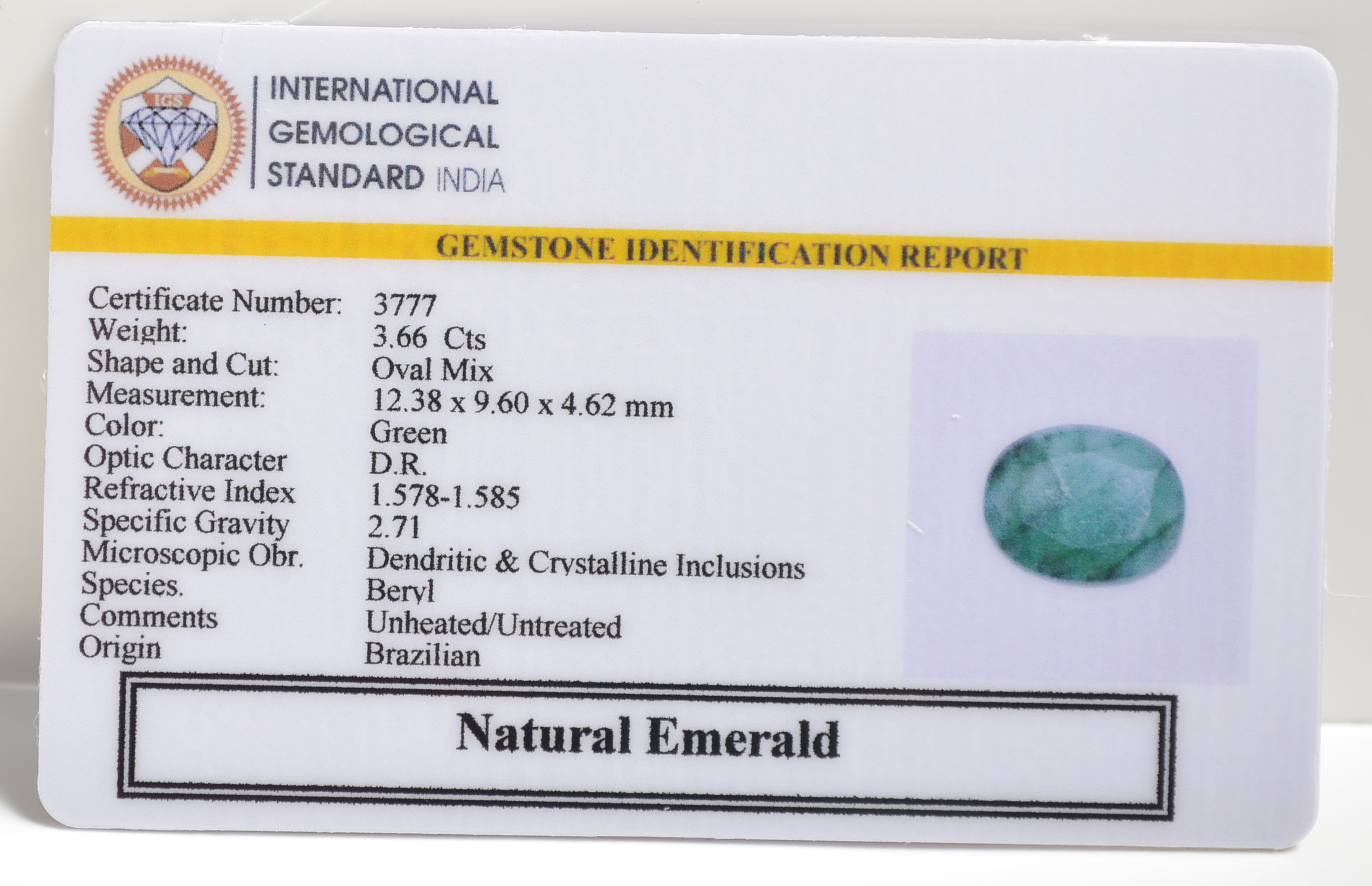 EMRD21799 2 EMERALD 3.66 Ct.