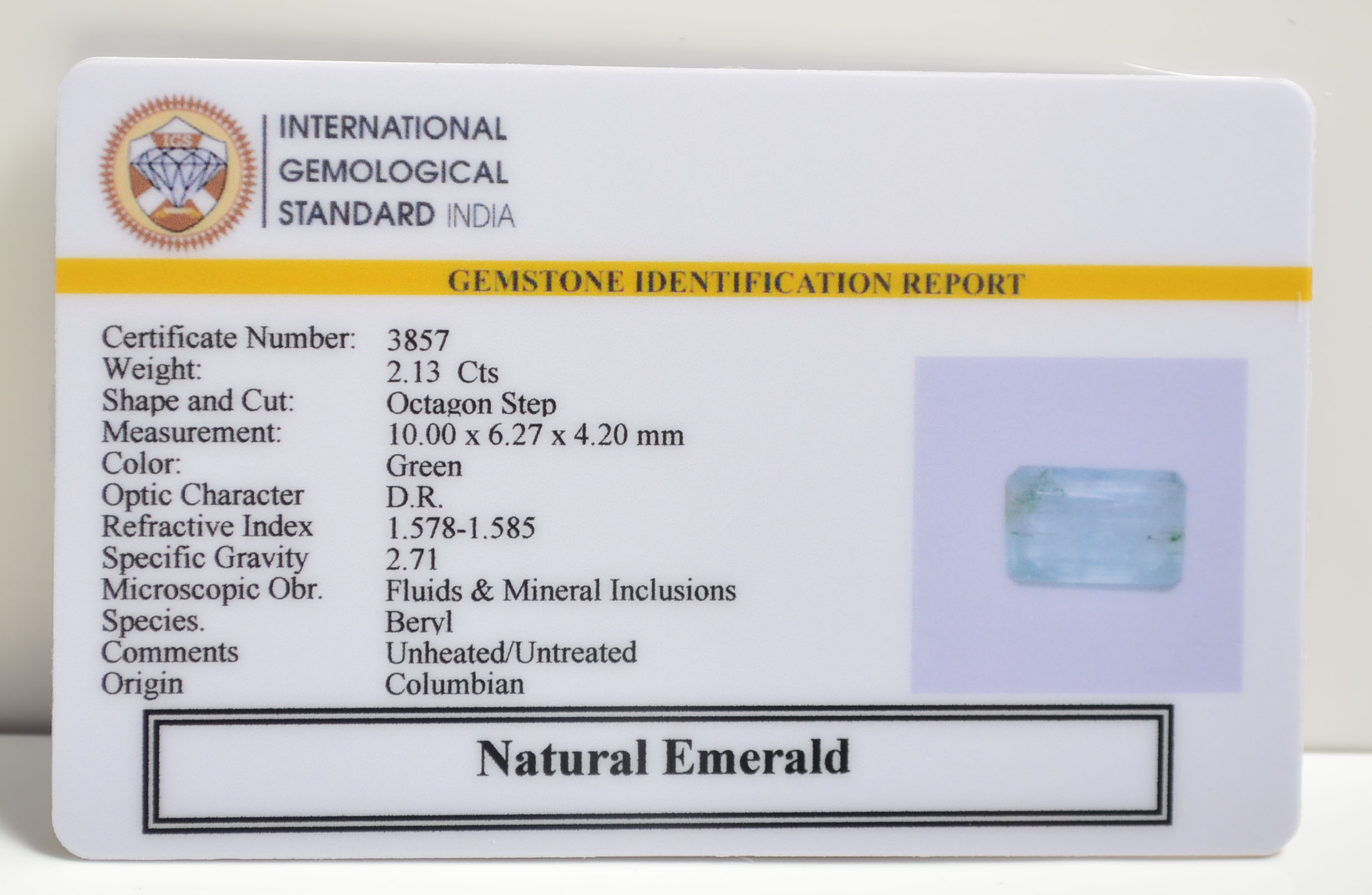 EMRD21801 2 EMERALD 2.13 Ct.