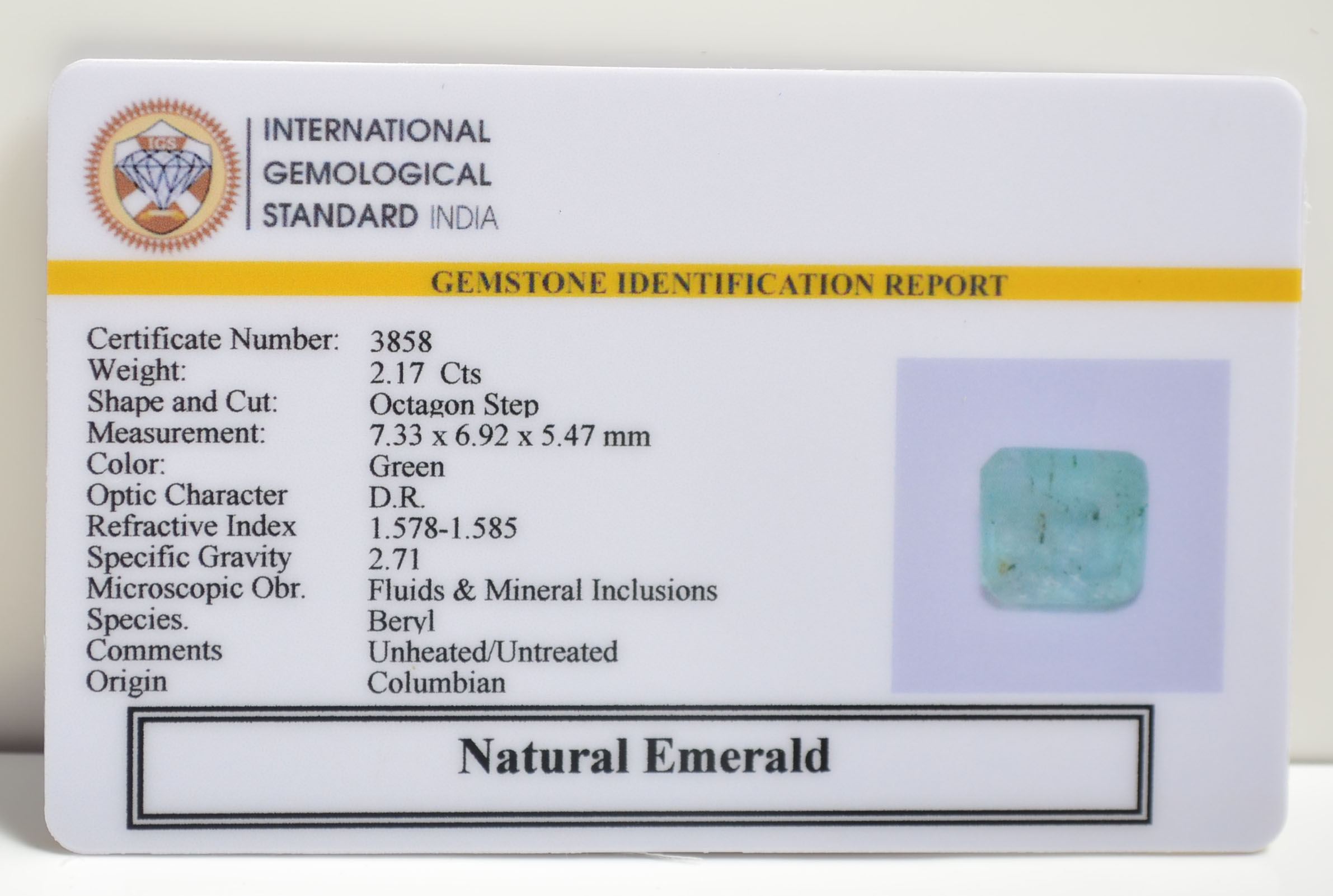 EMRD21802 2 EMERALD 2.17 Ct.