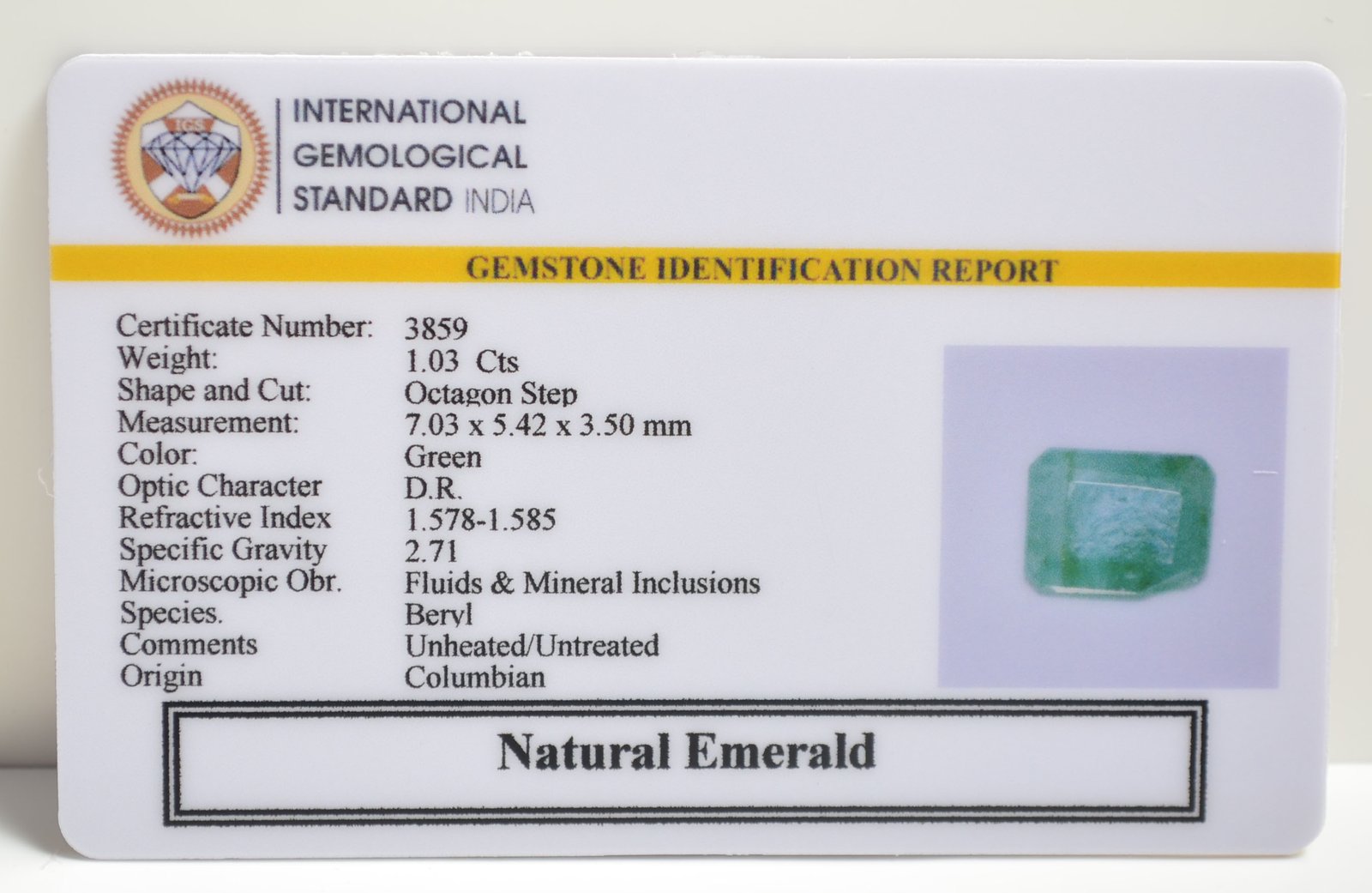 EMRD21803 2 1 EMERALD 1.03 Ct.