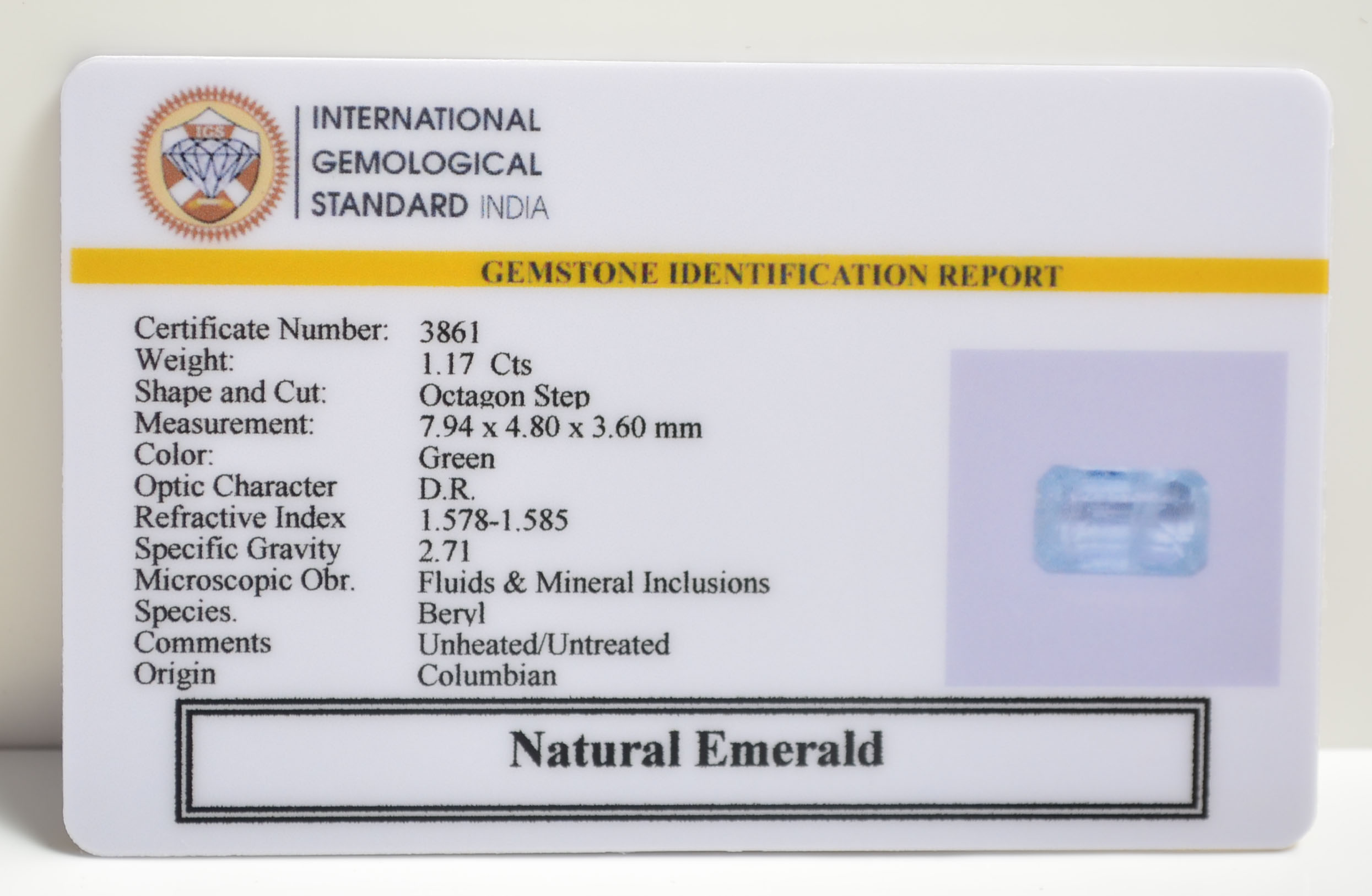 EMRD21805 2 EMERALD 1.17 Ct.