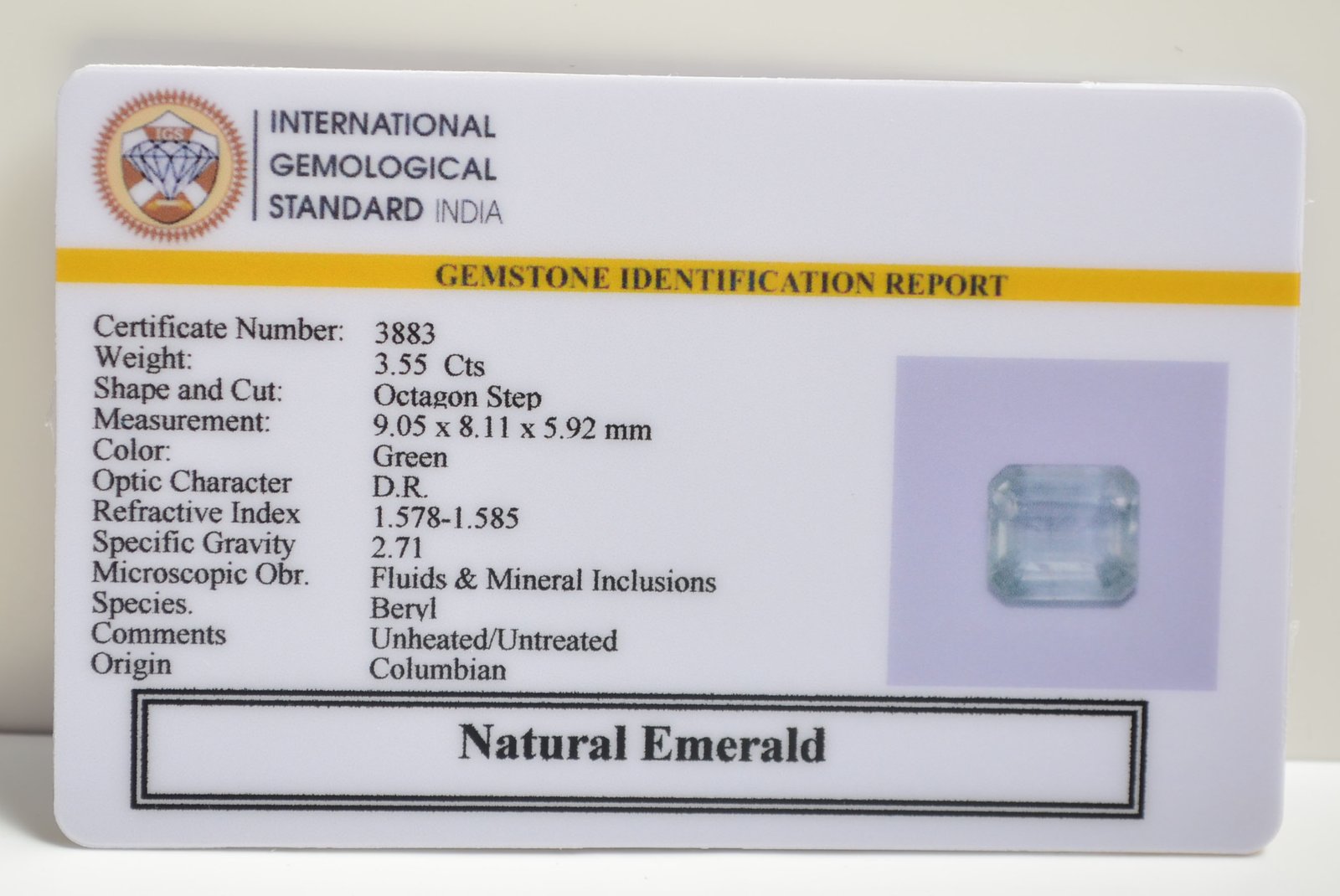 EMRD21822 2 1 EMERALD 3.55 Ct.