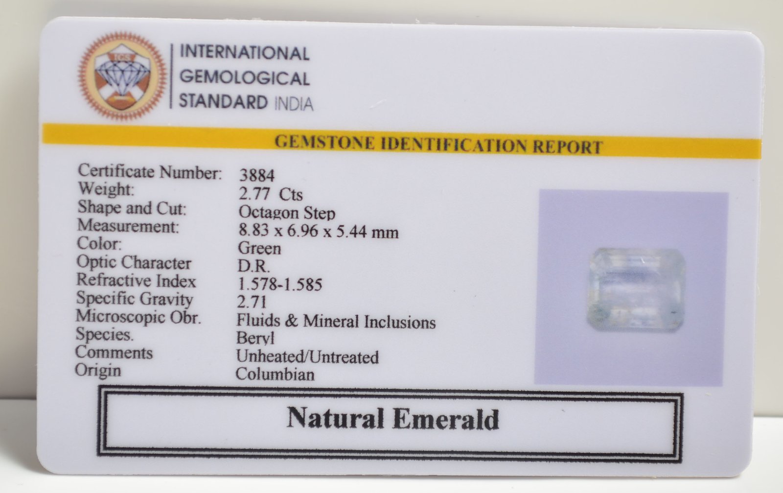 EMRD21823 2 1 EMERALD 2.77 Ct.