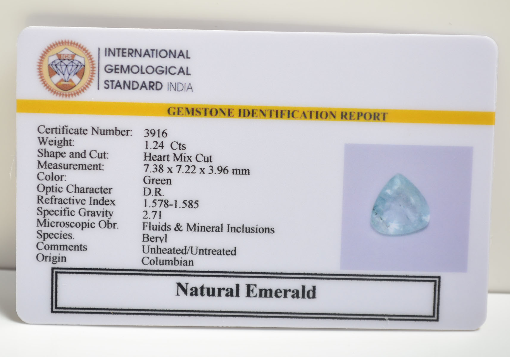EMRD21847 2 EMERALD 1.24 Ct.