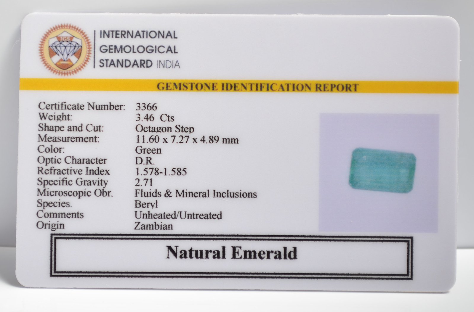 EMRG20588 2 1 EMERALD 3.46 Ct.