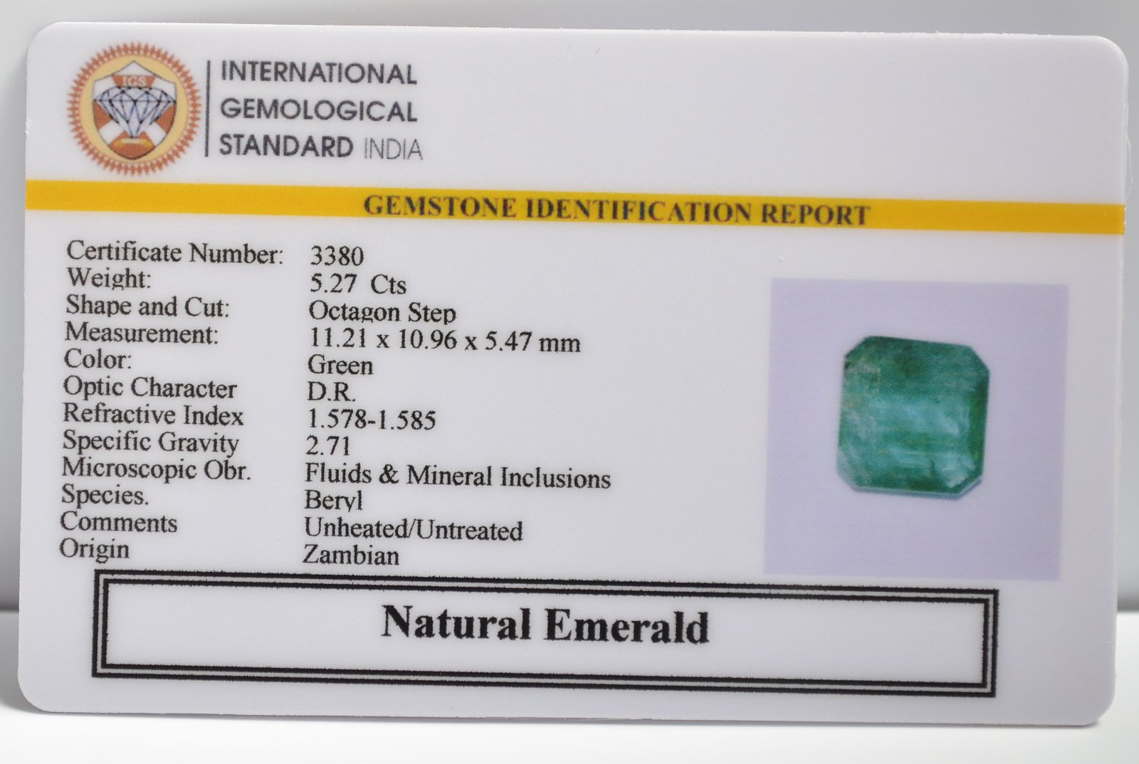 EMRG20593 2 1 EMERALD 5.27 Ct.