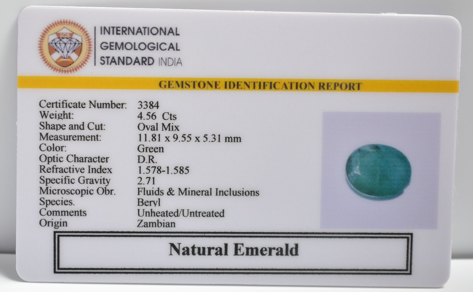 EMRG20595 2 1 EMERALD 4.56 Ct.
