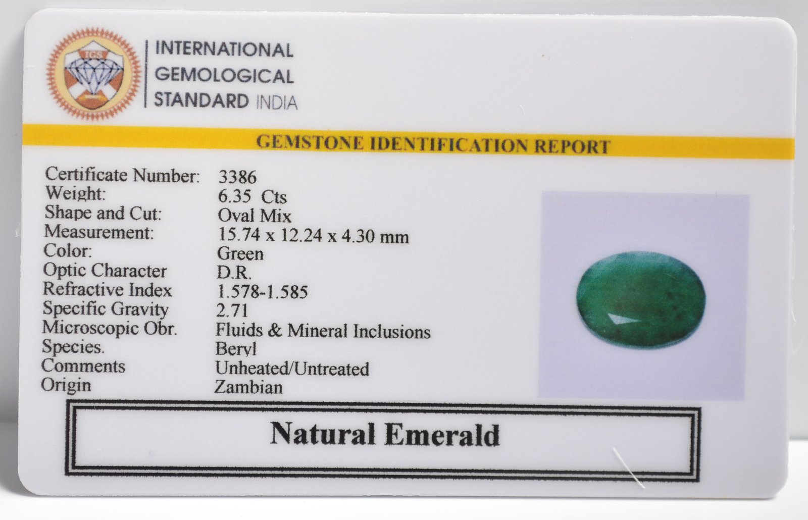 EMRG20596 2 1 EMERALD 6.35 Ct.