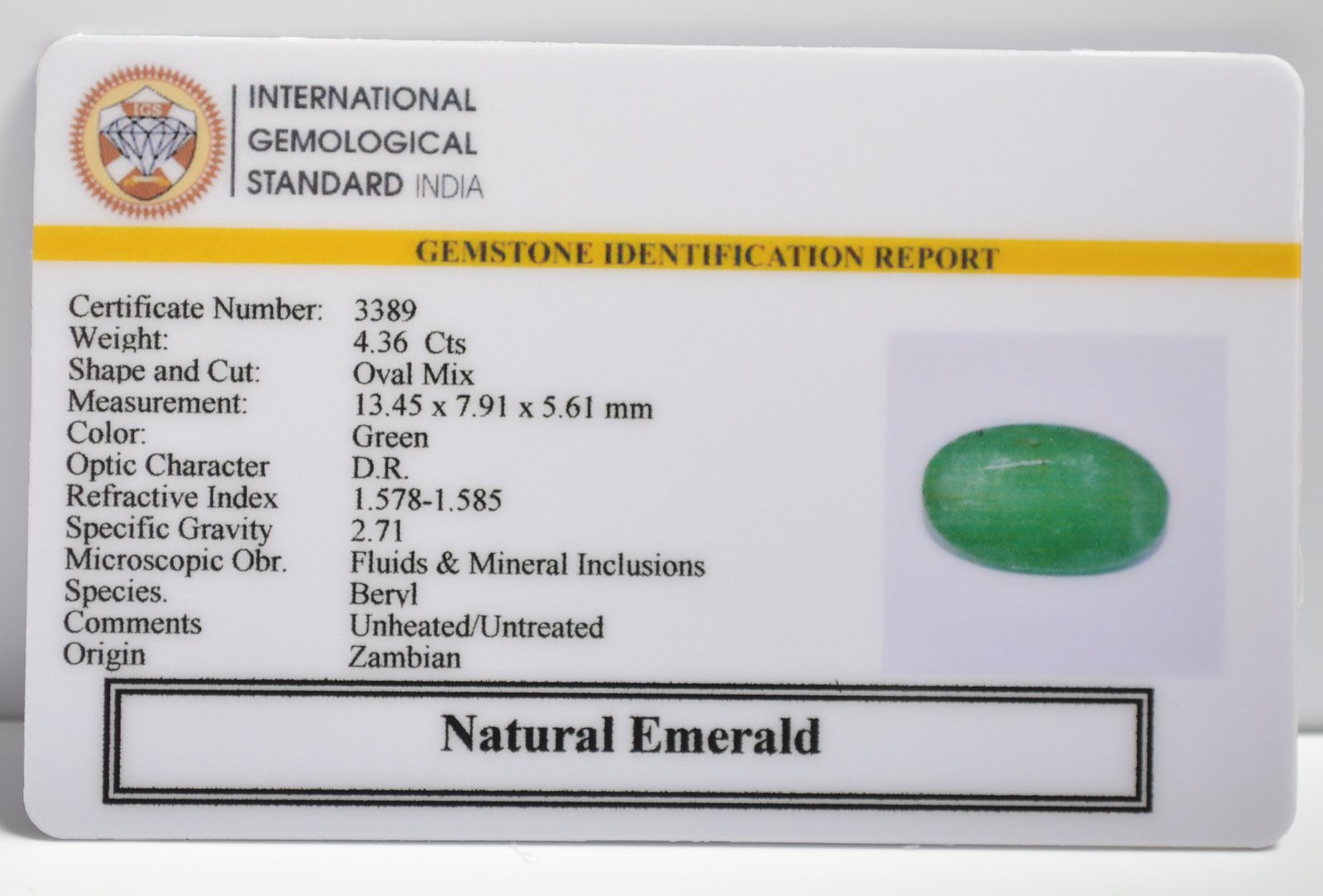 EMRG20597 2 1 EMERALD 4.36 Ct.