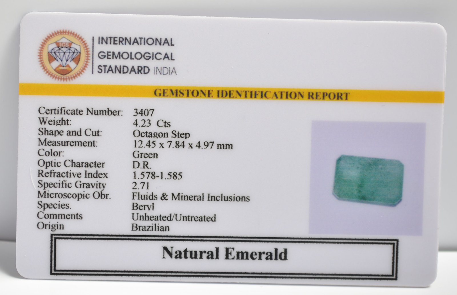 EMRG20605 2 1 EMERALD 4.23 Ct.