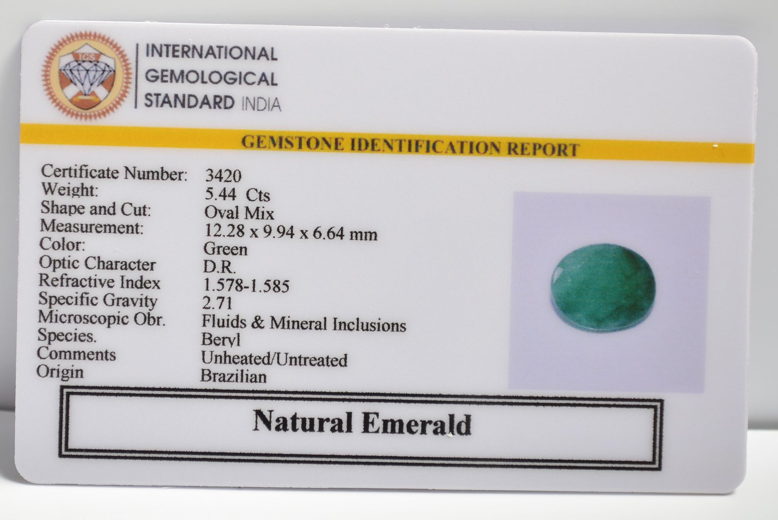 EMRG20607 2 1 EMERALD 5.44 Ct.