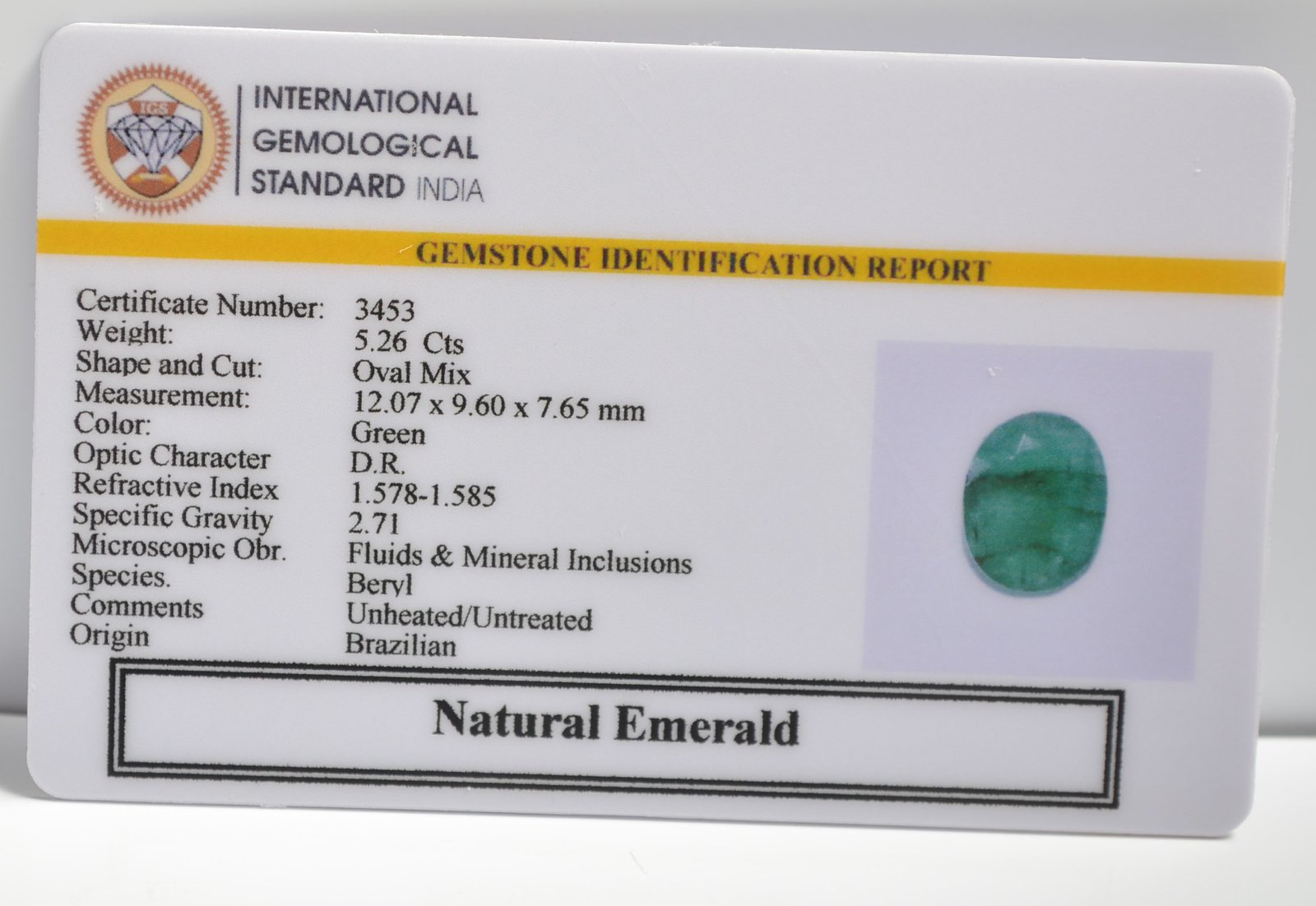 EMRG20615 2 1 EMERALD 5.26 Ct.