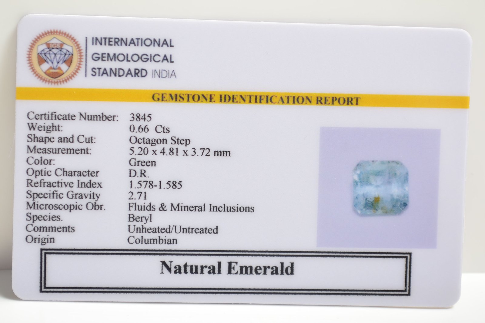 EMRG20622 2 1 EMERALD 0.66 Ct.