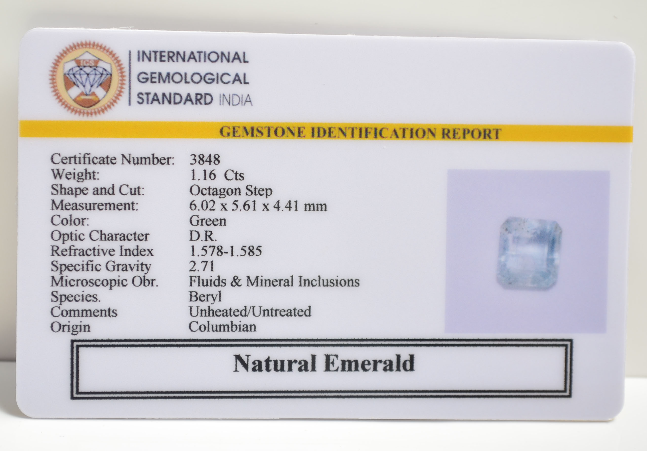 EMRG20625 2 EMERALD 1.16 Ct.