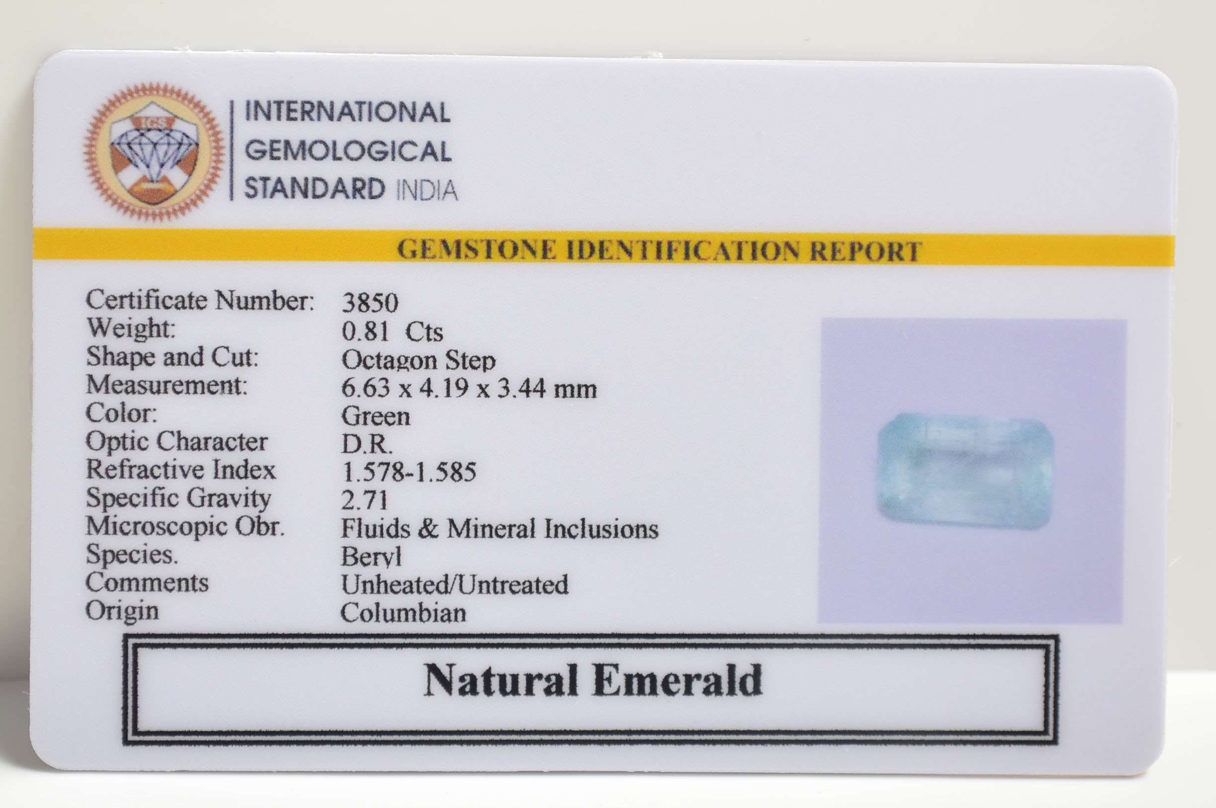 EMRG20627 2 EMERALD 0.81 Ct.