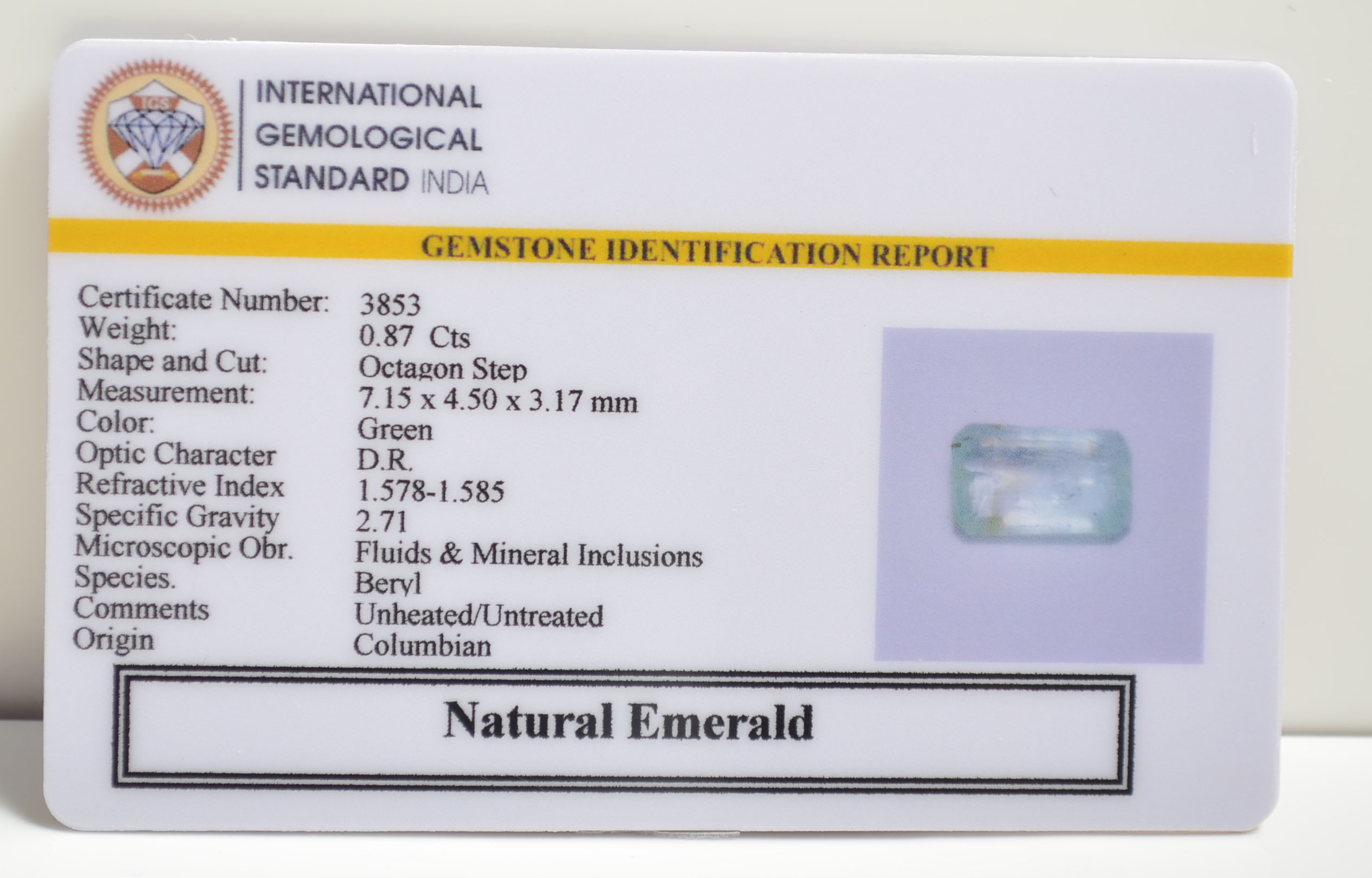 EMRG20630 2 EMERALD 0.87 Ct.