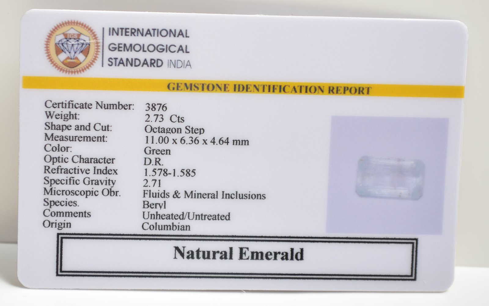 EMRG20633 2 1 EMERALD 2.73 Ct.