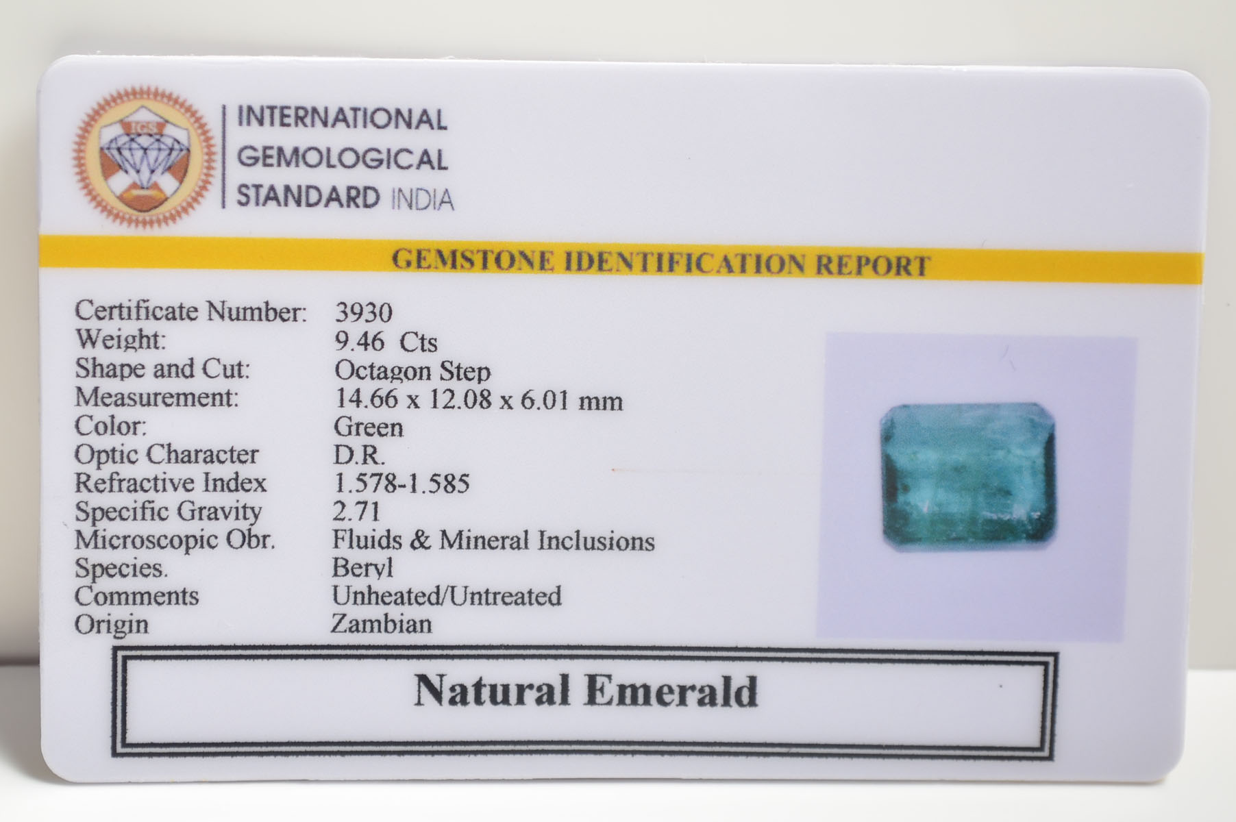 EMRG20647 2 EMERALD 9.46 Ct.