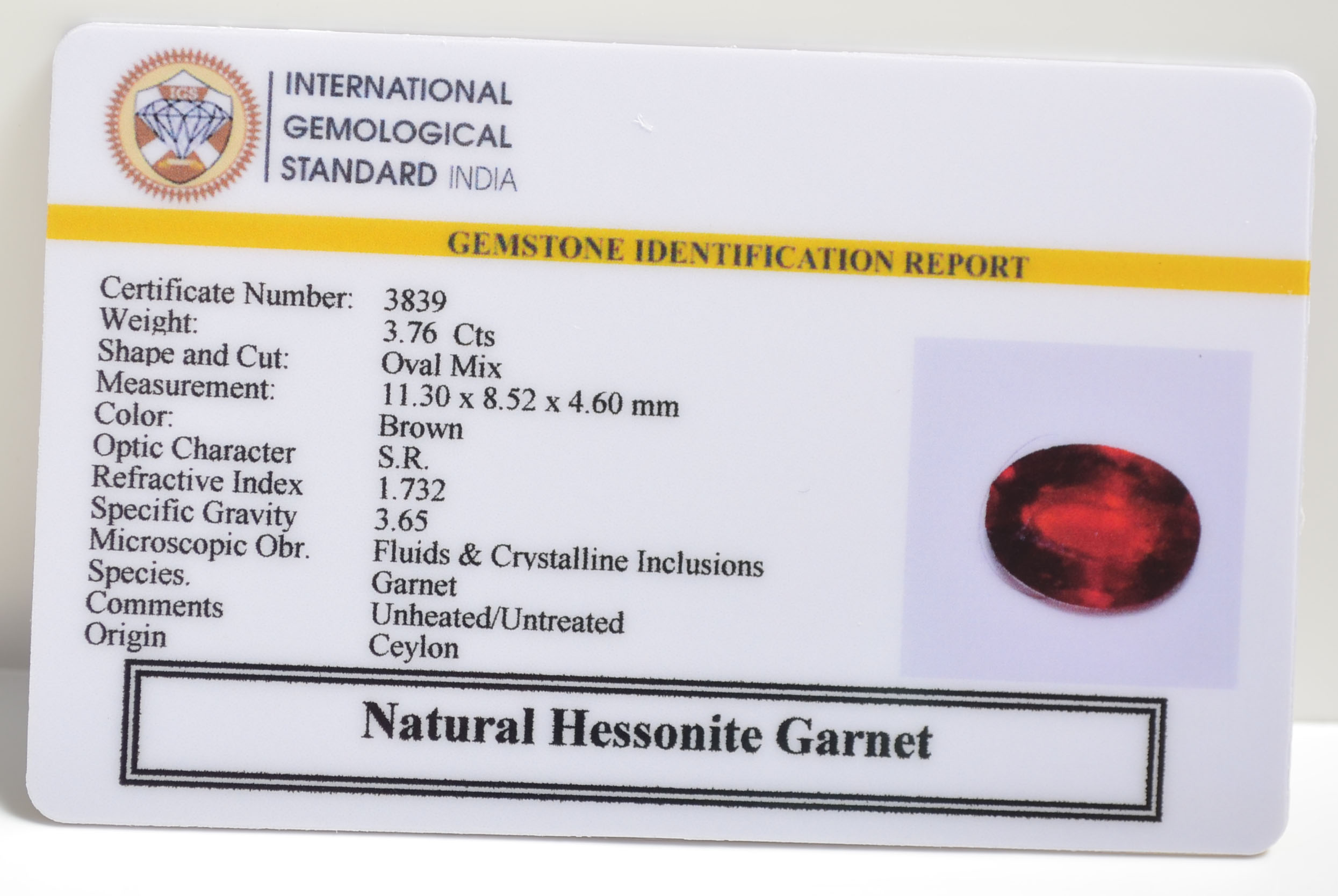 GMD7139 2 HESSONITE GOMED 3.76 Ct.