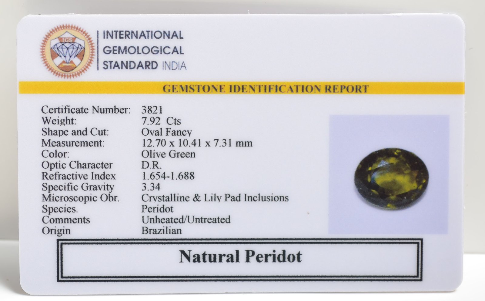 NPDG750 2 PERIDOT 7.92 Ct.