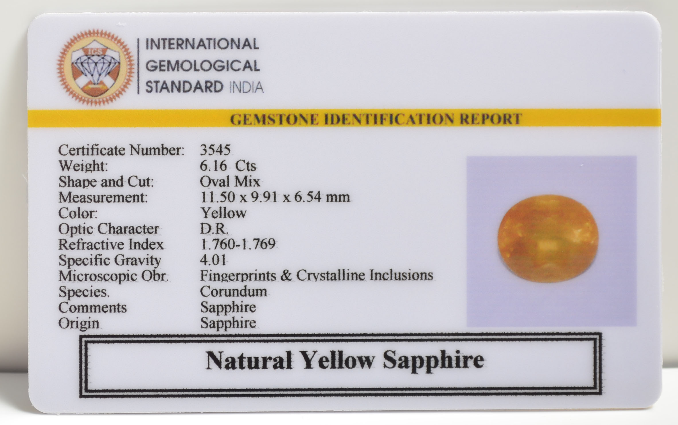 NYSP8282 2 YELLOW SAPPHIRE 6.16 Ct.