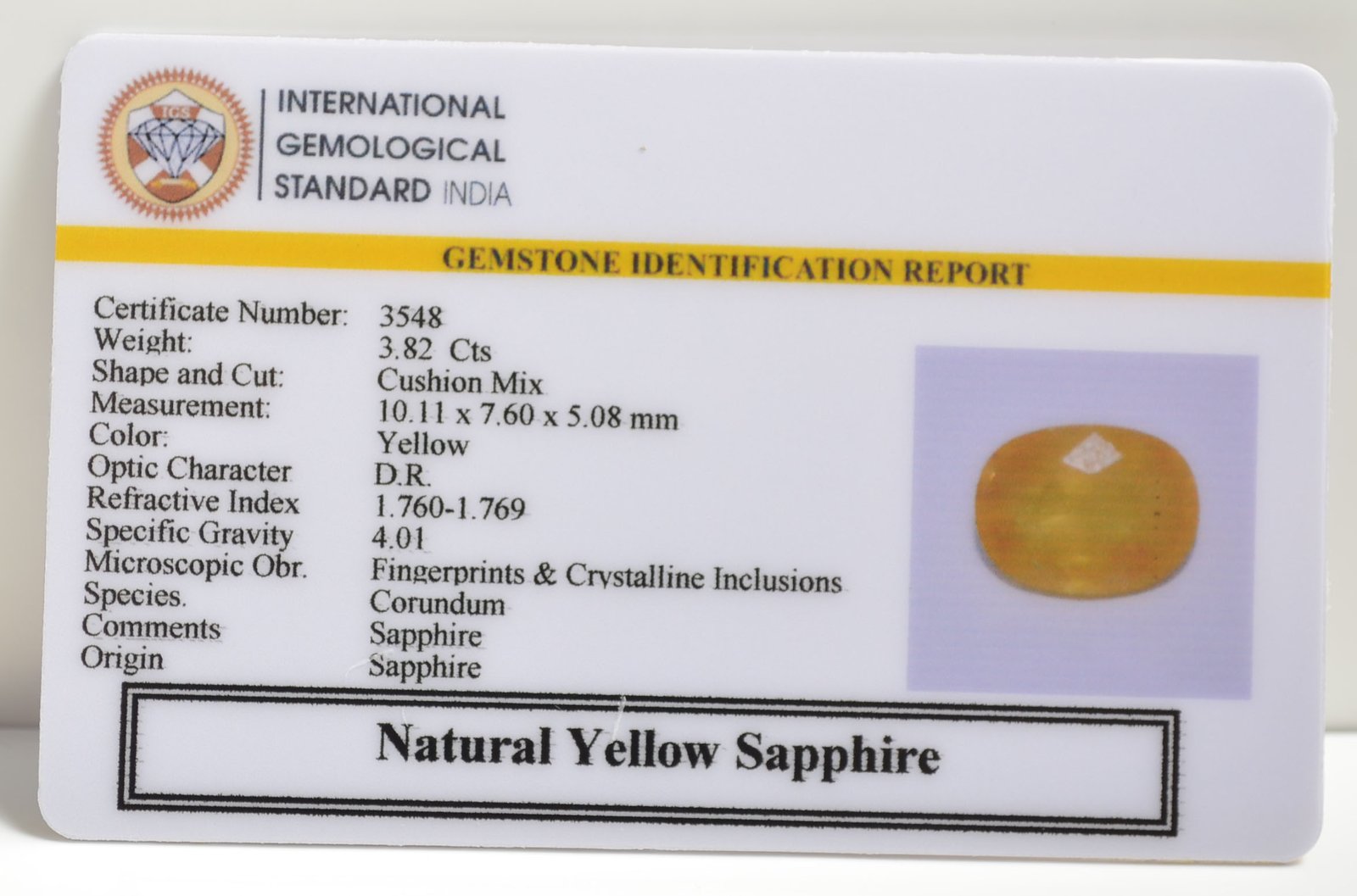 NYSP8285 2 YELLOW SAPPHIRE 3.82 Ct.