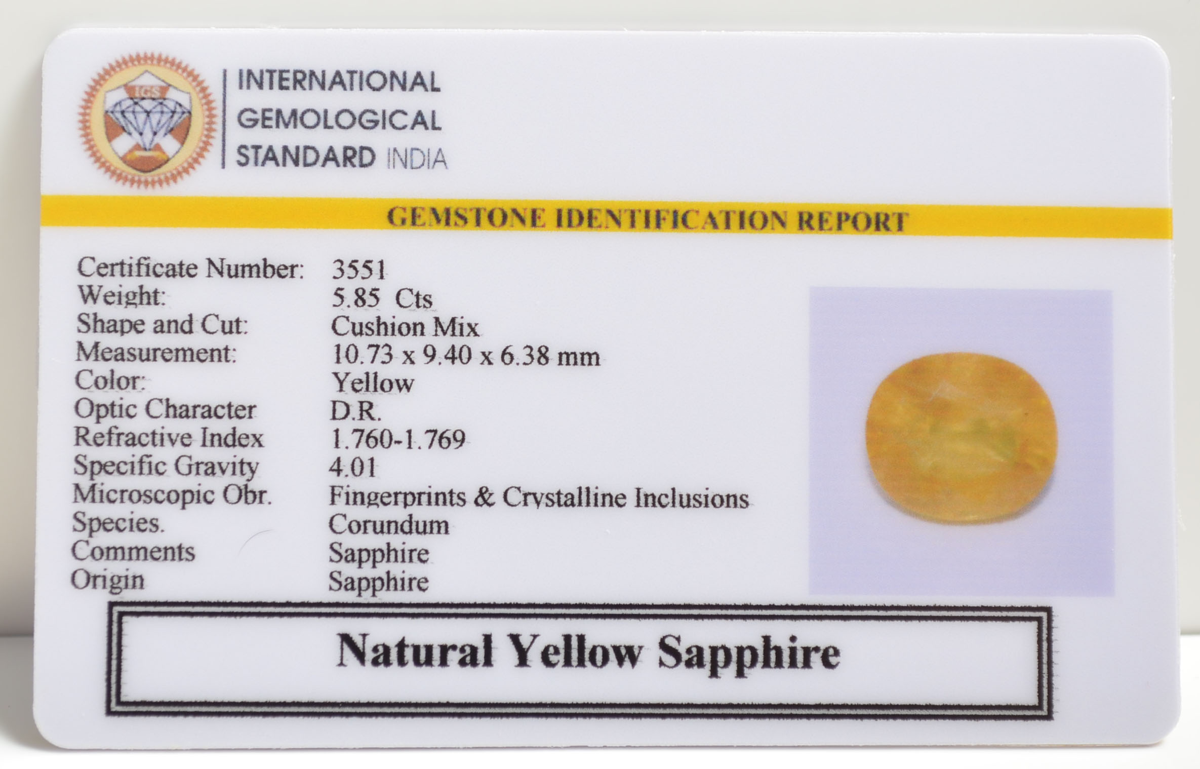NYSP8288 2 YELLOW SAPPHIRE 5.85 Ct.