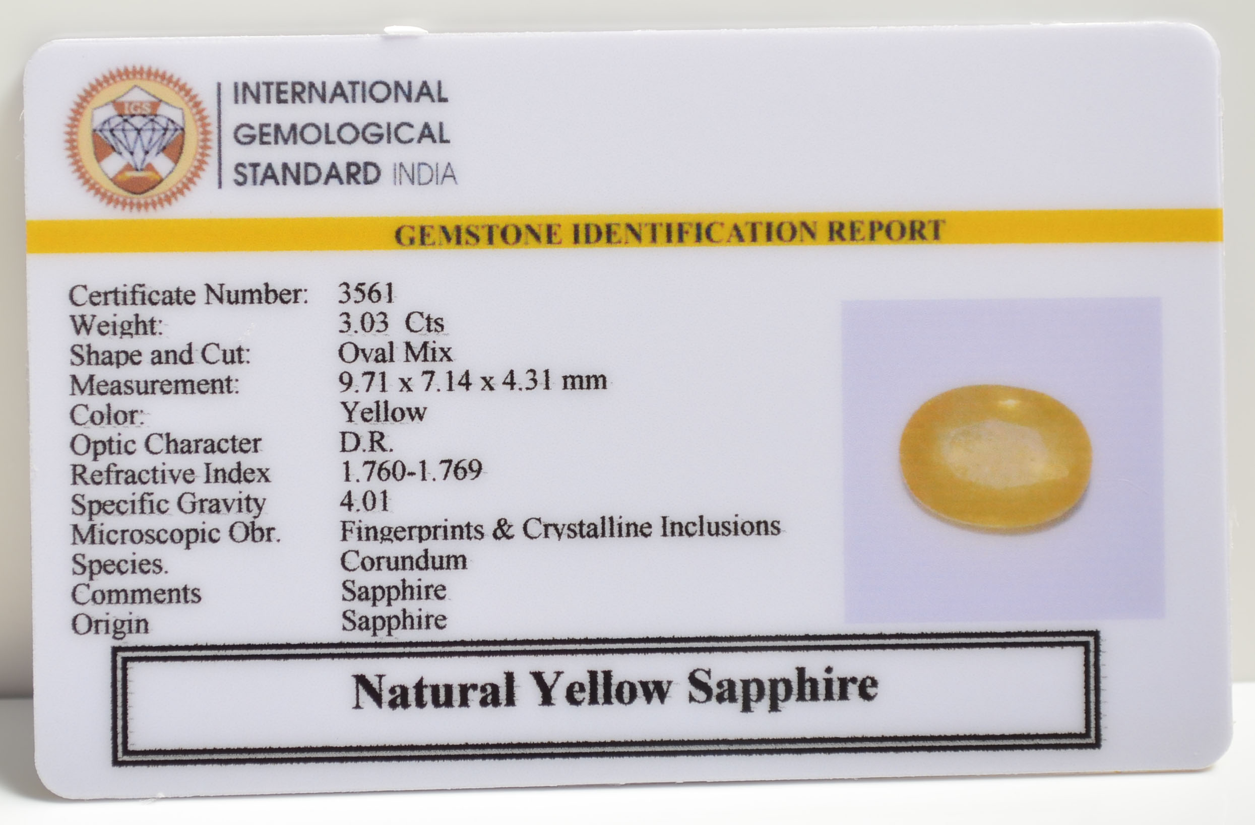 NYSP8295 2 YELLOW SAPPHIRE 3.03 Ct.