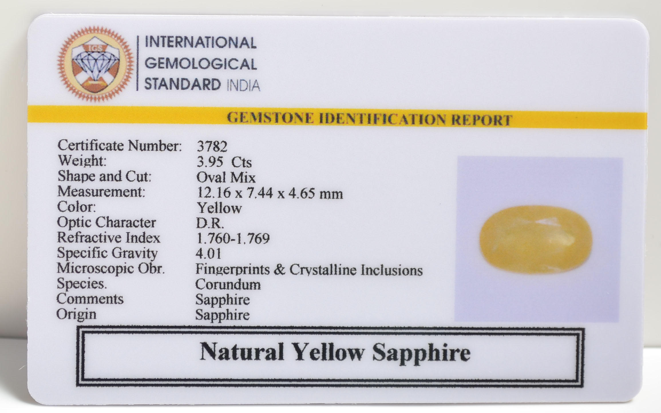 NYSP8300 2 YELLOW SAPPHIRE 3.95 Ct.