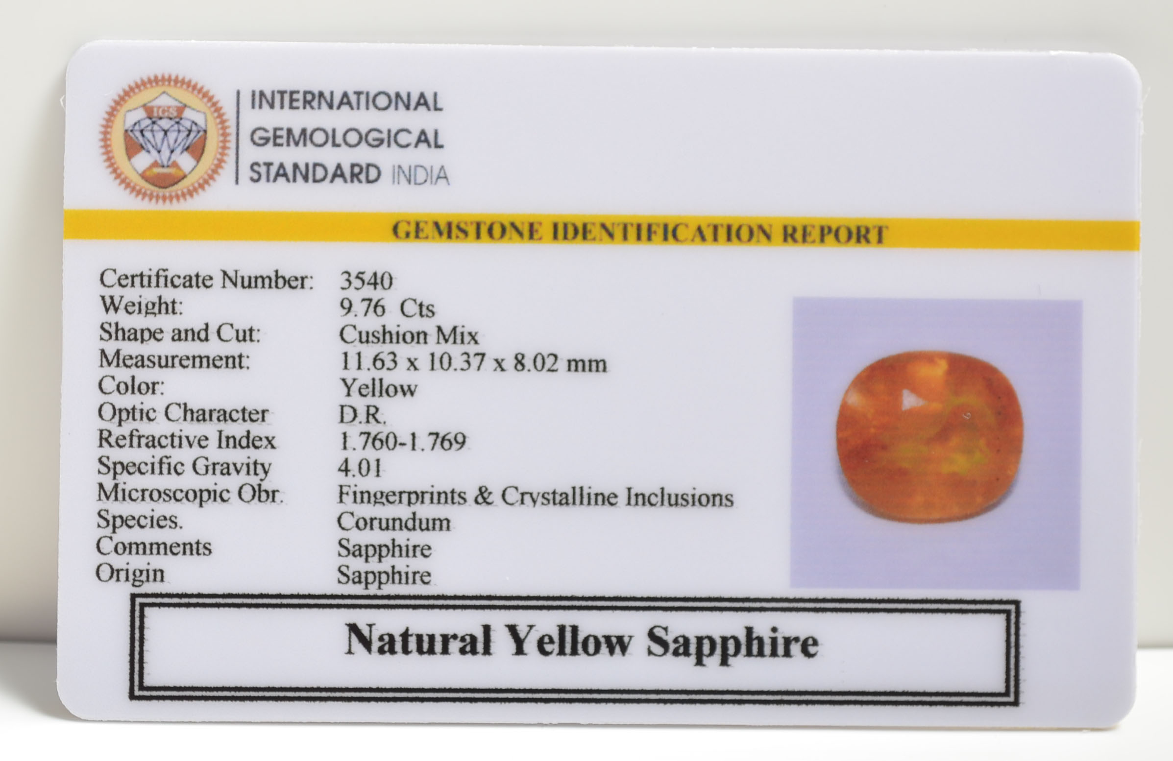 NYSPG7971 2 YELLOW SAPPHIRE 9.76 Ct.