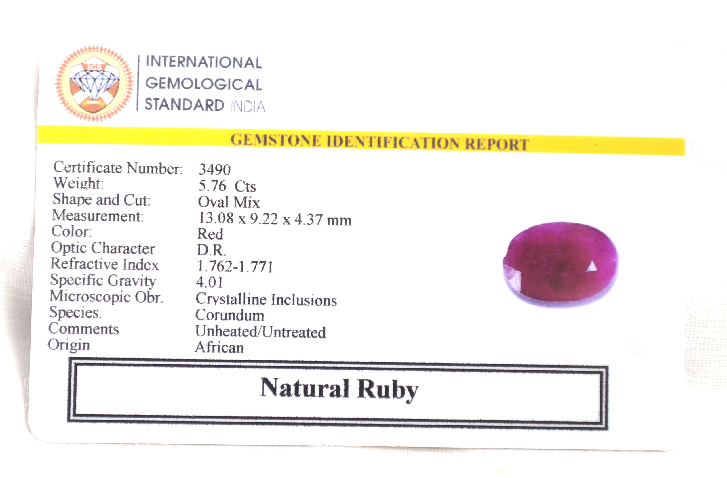 RUB8400 2 RUBY 5.76 Ct.