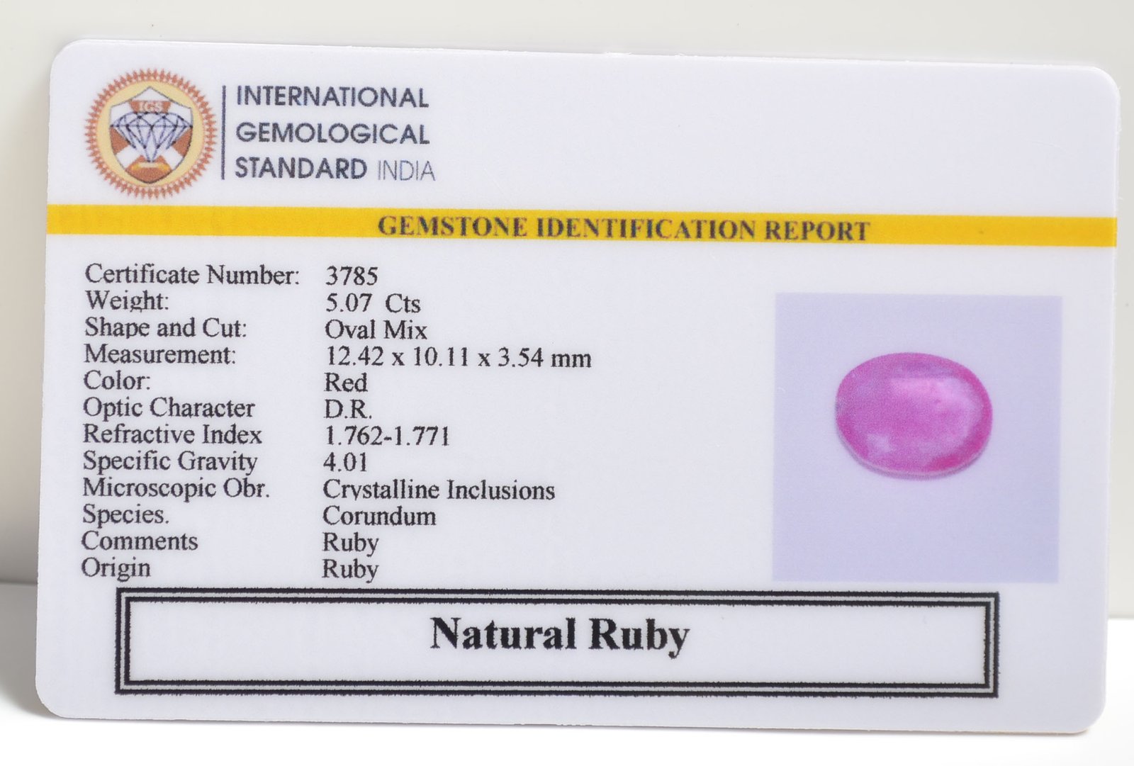 RUB8403 2 RUBY 5.07 Ct.
