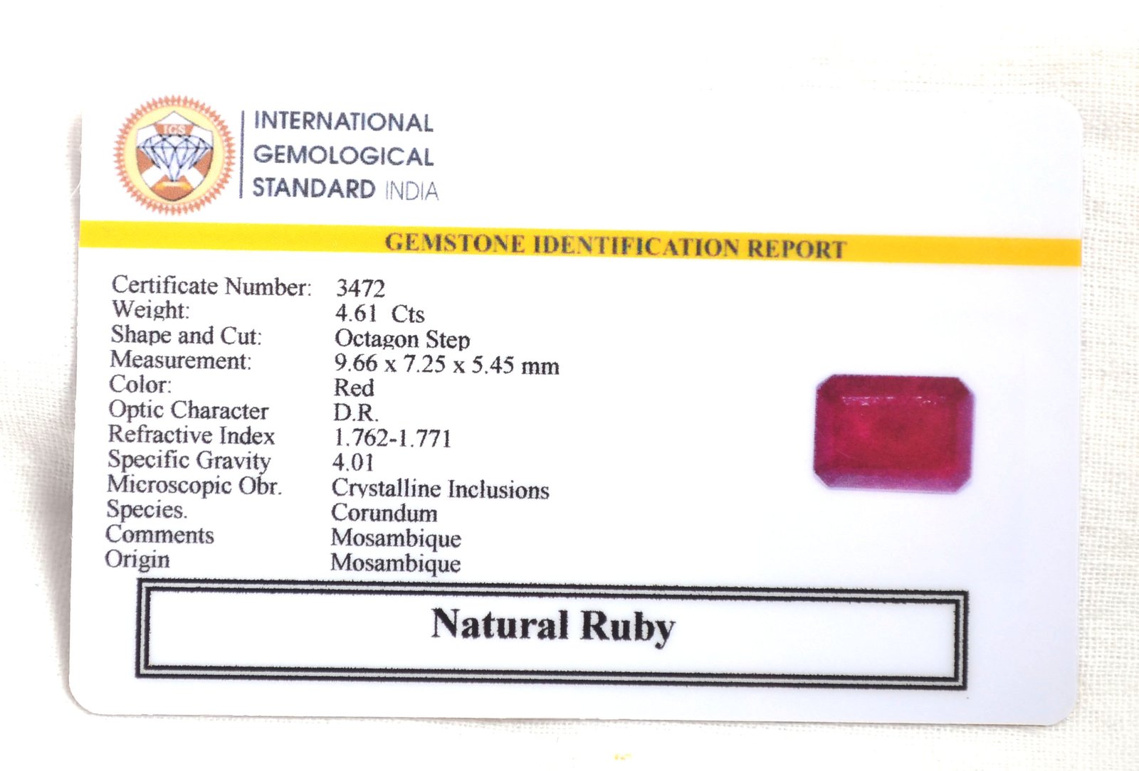 RUBG8291 2 1 RUBY 4.61 Ct.