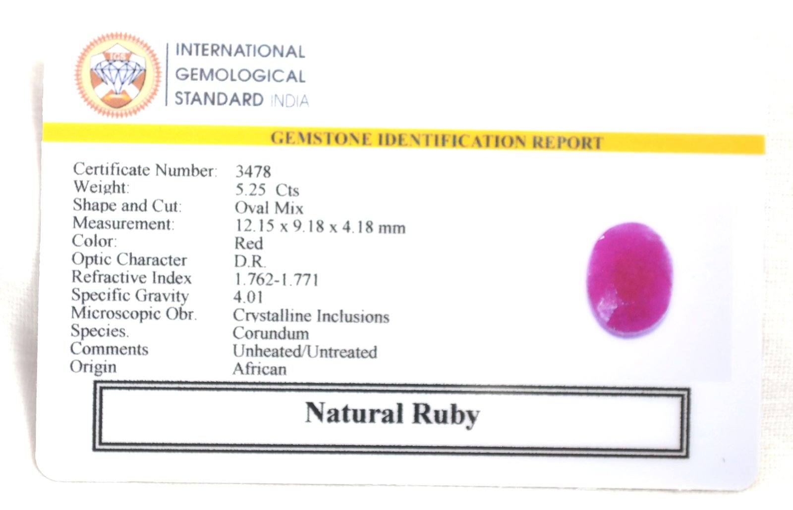 RUBG8292 2 1 RUBY 5.25 Ct.