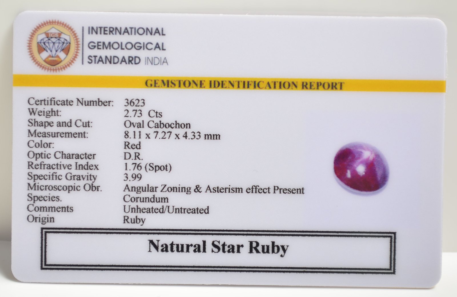 SRUB268 2 1 STAR RUBY 2.73 Ct.