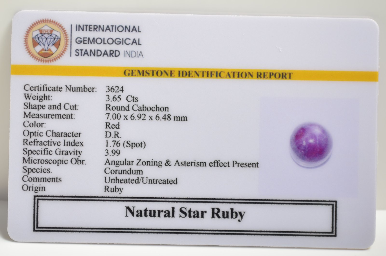 SRUB269 2 1 STAR RUBY 3.65 Ct.