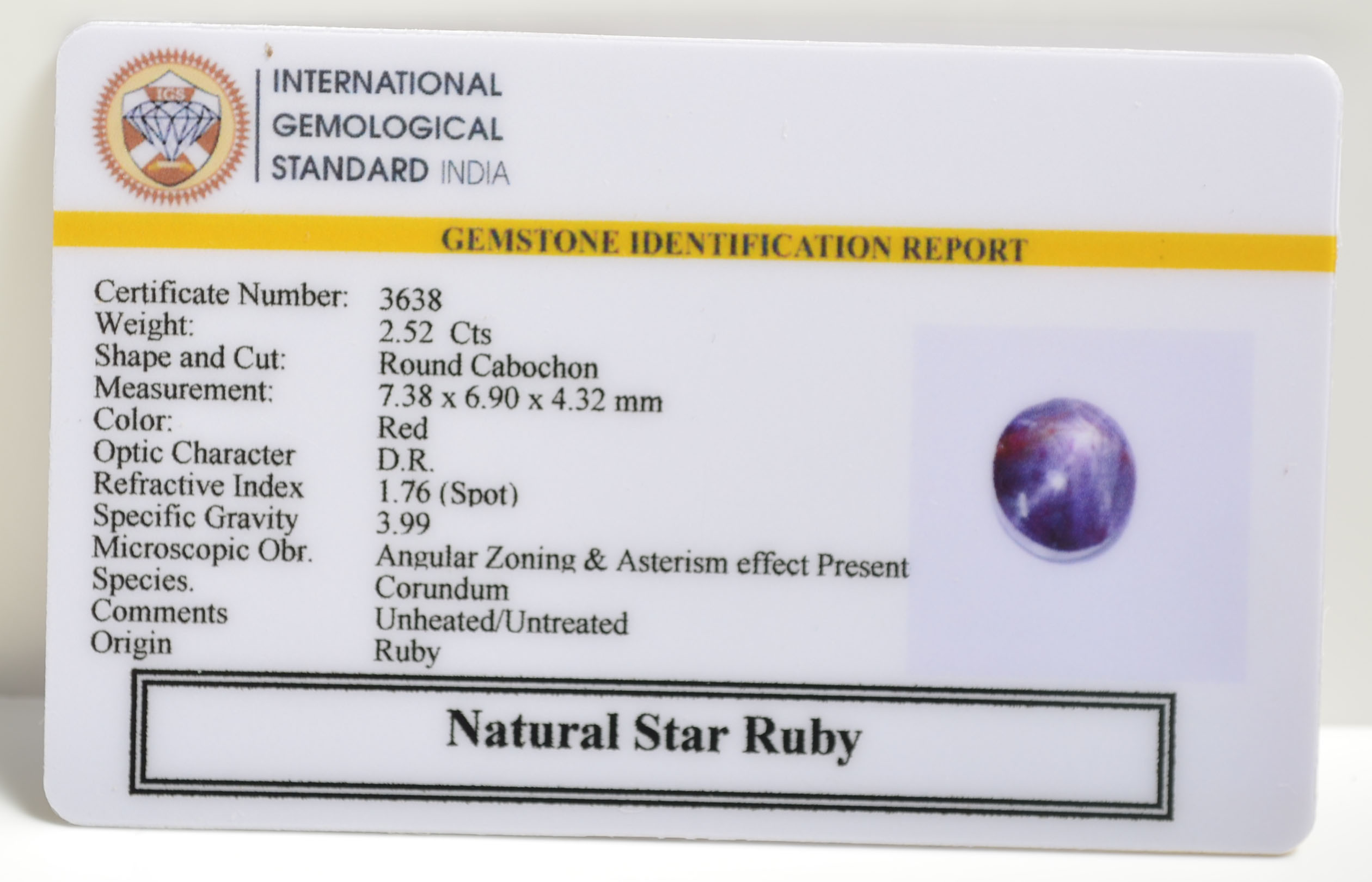 SRUB281 2 STAR RUBY 2.52 Ct.