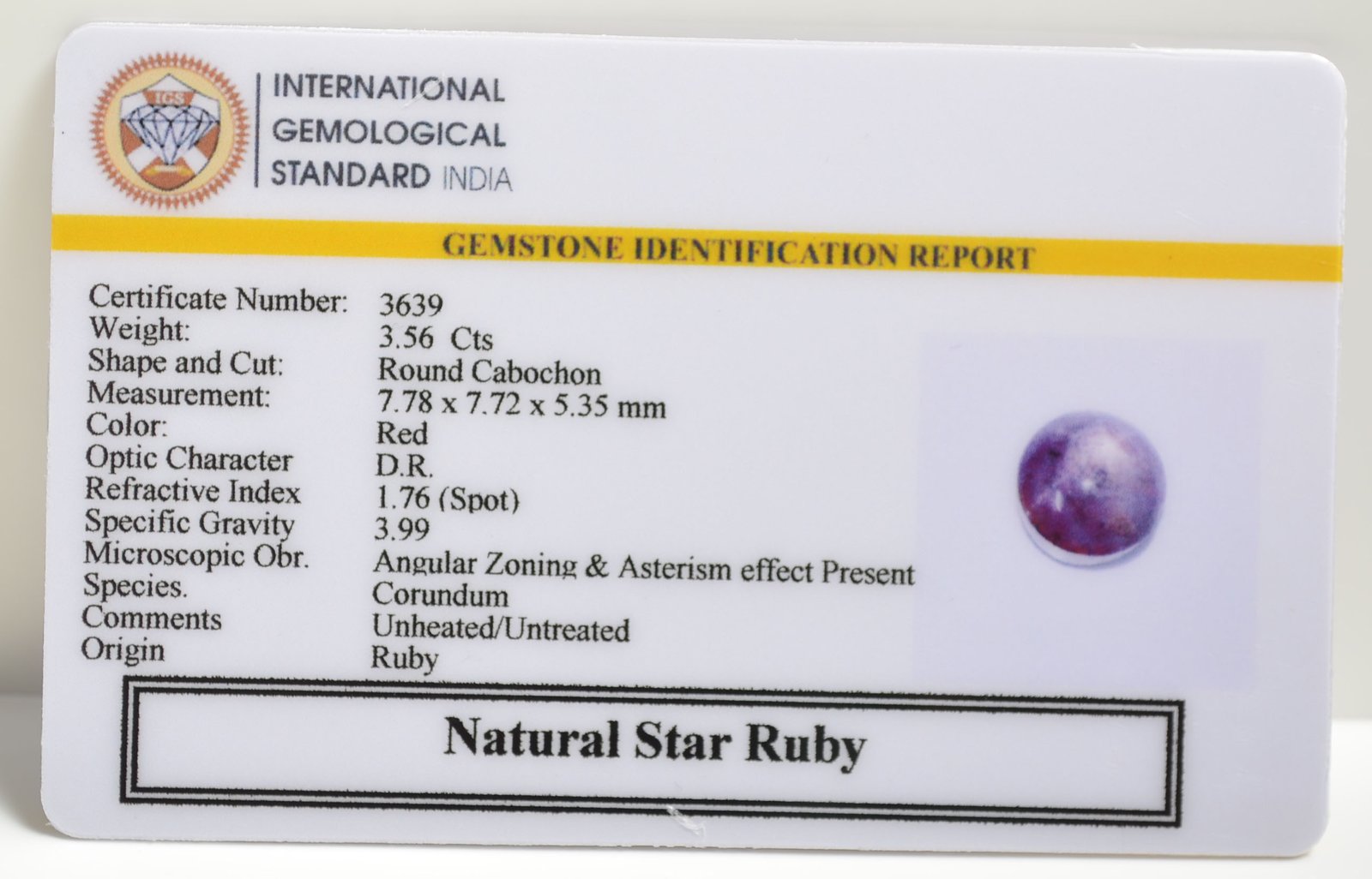 SRUB282 2 1 STAR RUBY 3.56 Ct.
