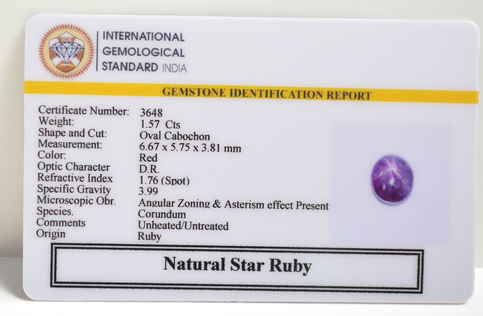 SRUB290 2 1 STAR RUBY 1.57 Ct.