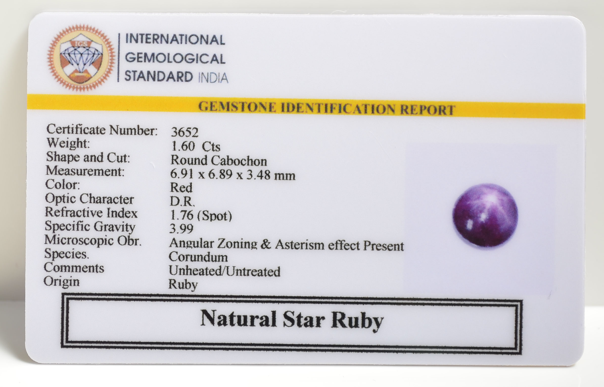 SRUB293 2 STAR RUBY 1.6 Ct.