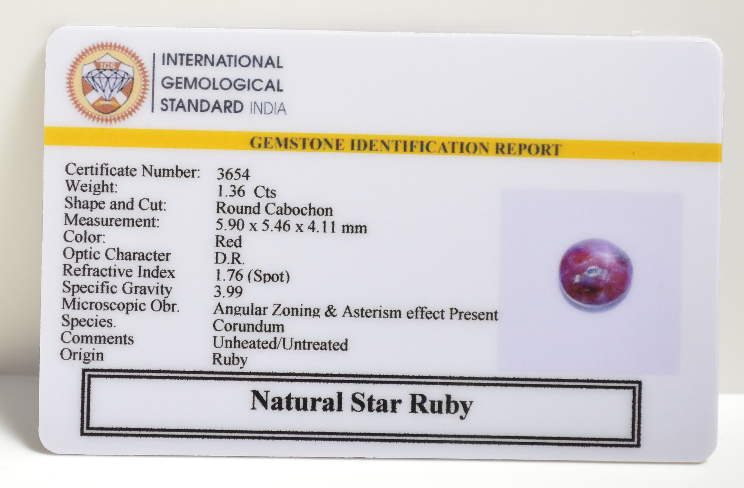 SRUB295 2 STAR RUBY 1.36 Ct.