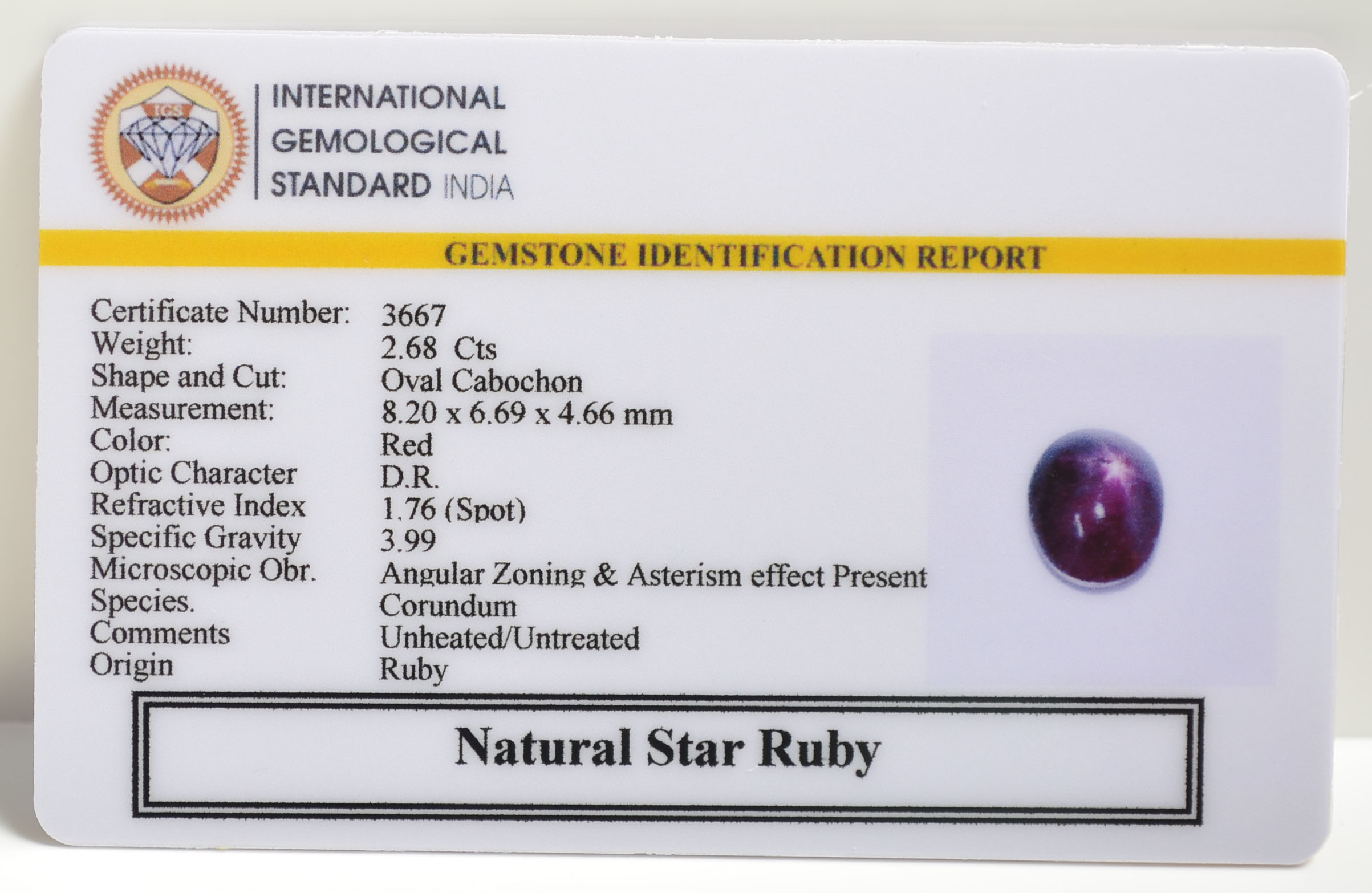 SRUB304 2 STAR RUBY 2.68 Ct.