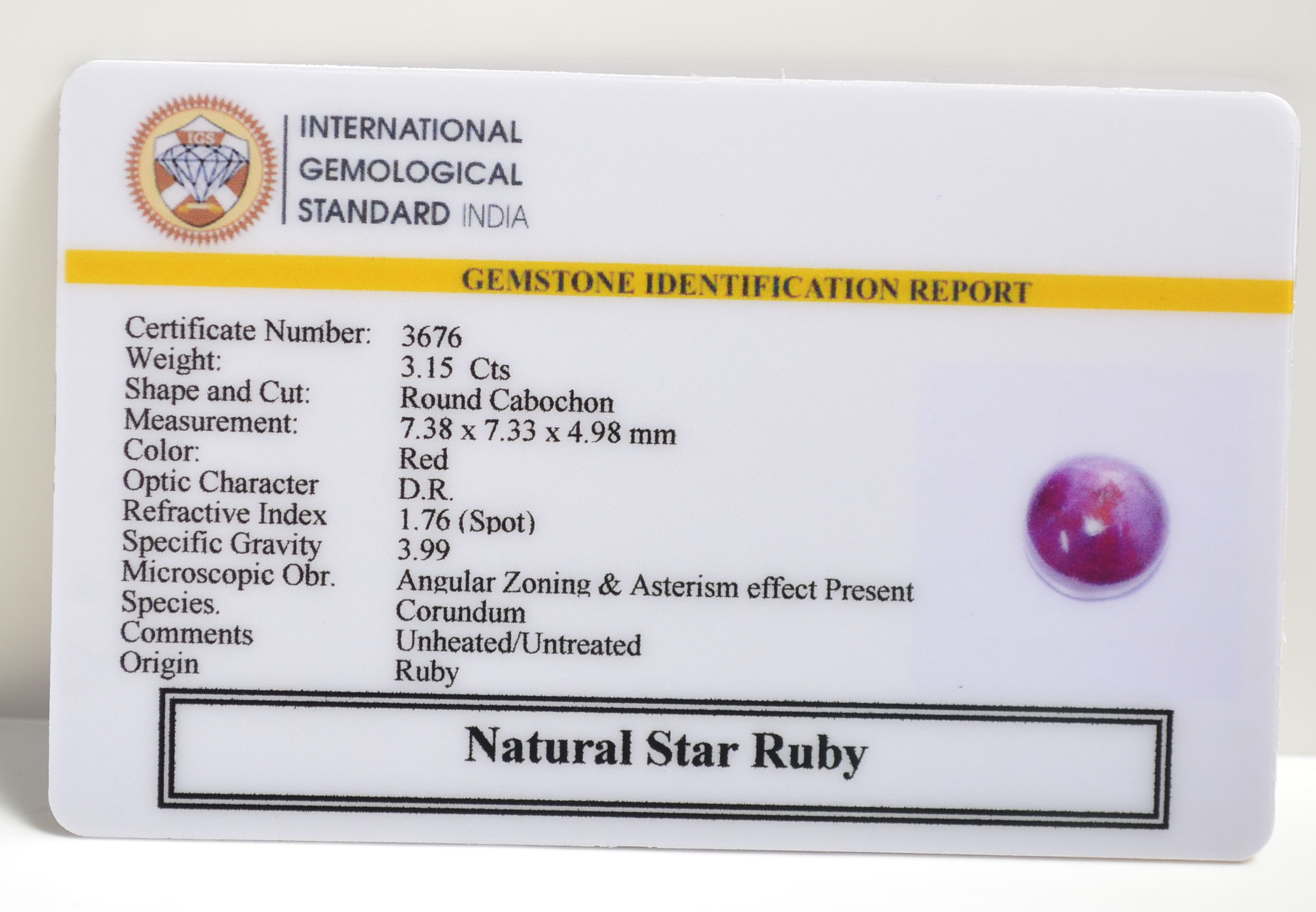 SRUB311 2 STAR RUBY 3.15 Ct.