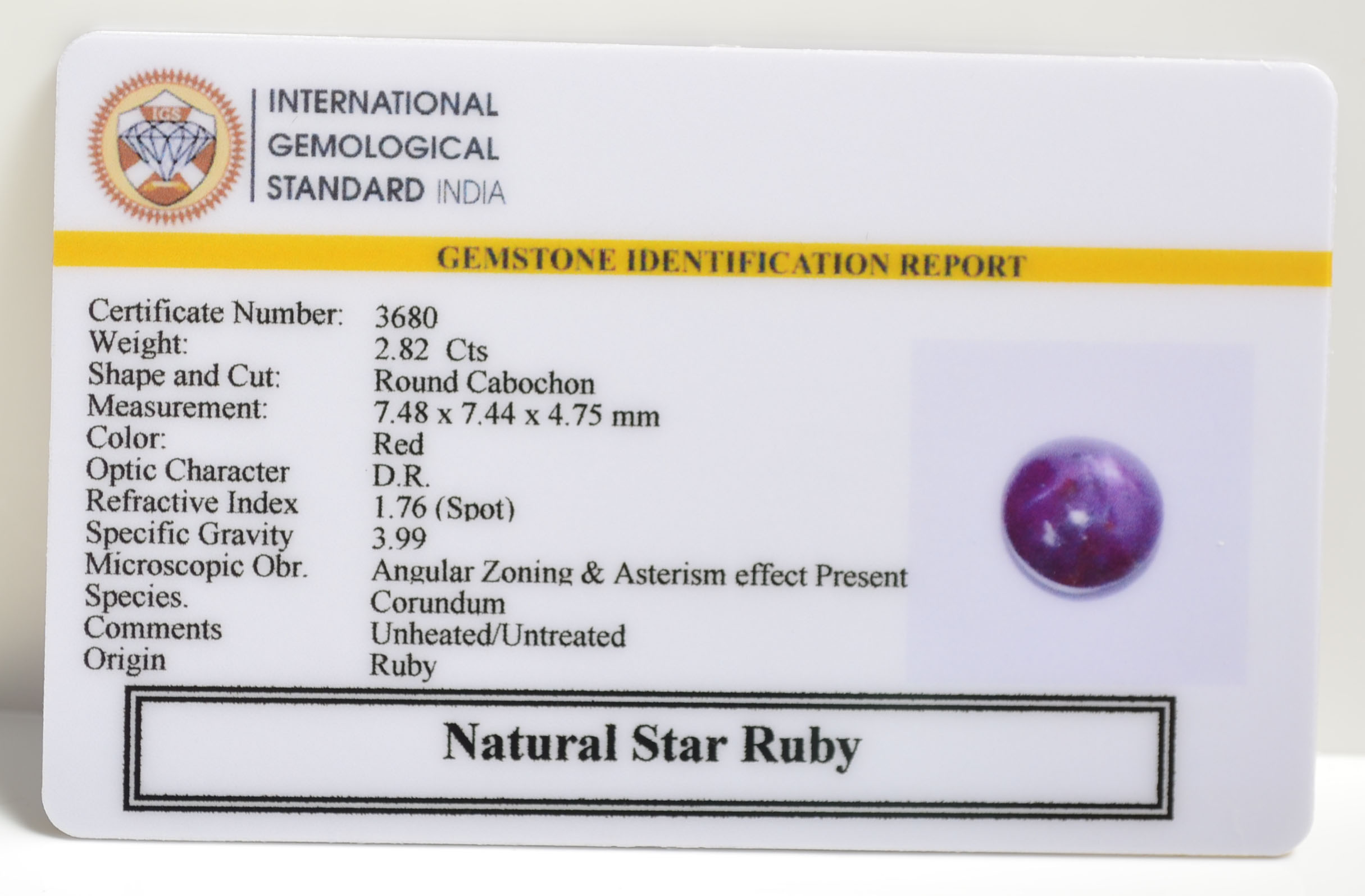 SRUB313 2 STAR RUBY 2.82 Ct.