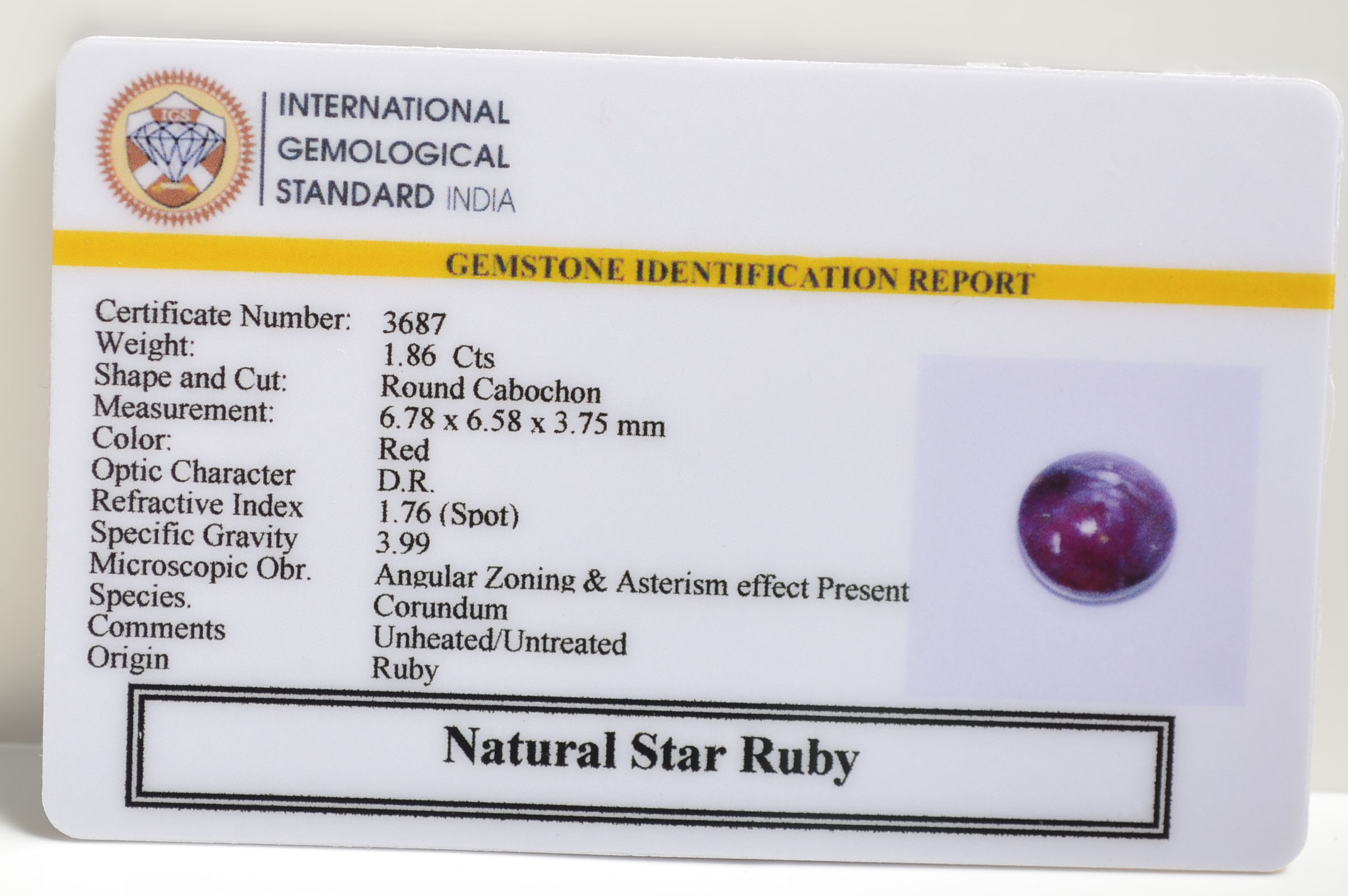 SRUB319 2 STAR RUBY 1.86 Ct.