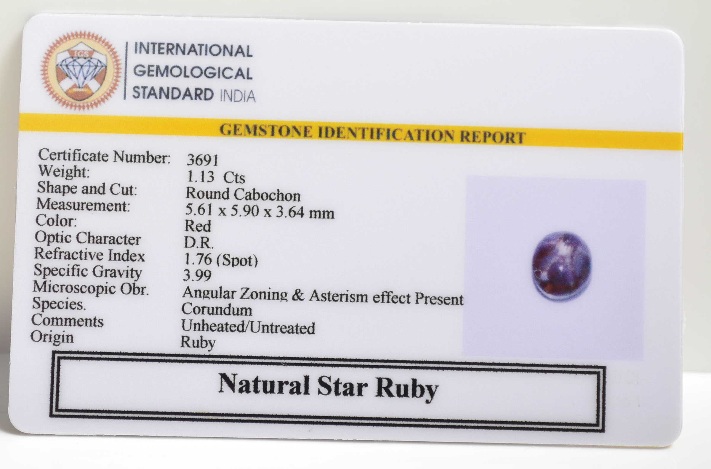 SRUB322 2 STAR RUBY 1.13 Ct.